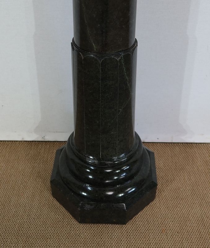 photo buy Column With Turntable In Green Sea Marble, 2nd Half Of The 19th Century