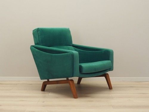 Green Armchair, Danish Design, 1970s, Made In Denmark photo vintage
