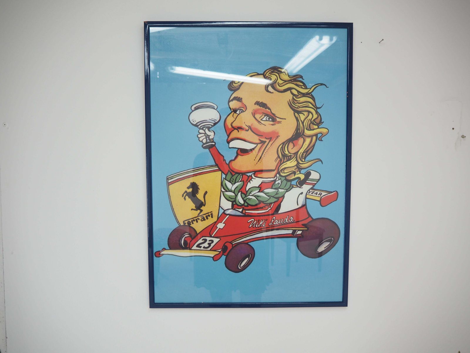 Vintage Poster Caricature Of Niki Lauda, 1970s photo furniture
