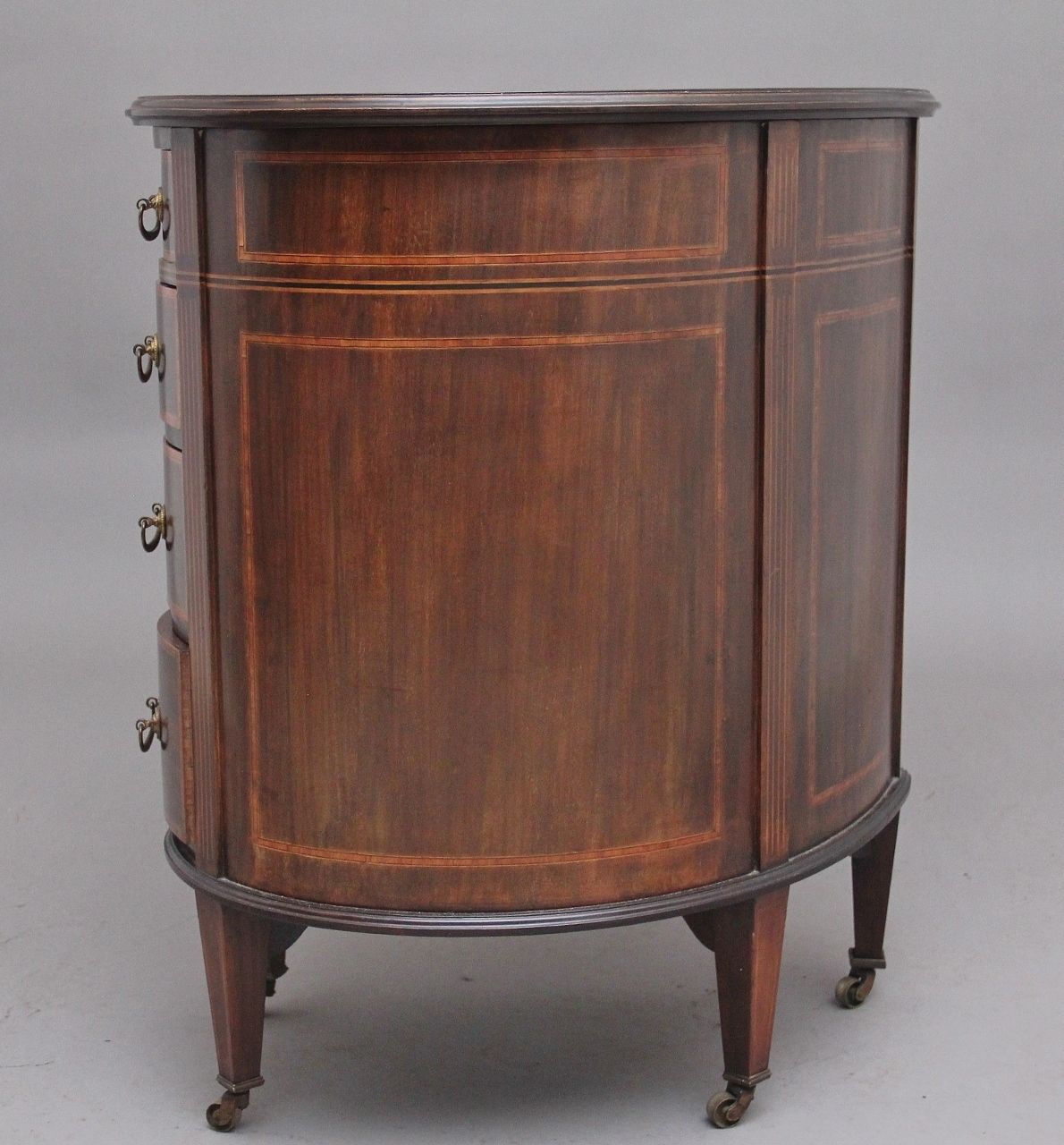 19th Century Inlaid Mahogany Kidney Shaped Desk photo vintage