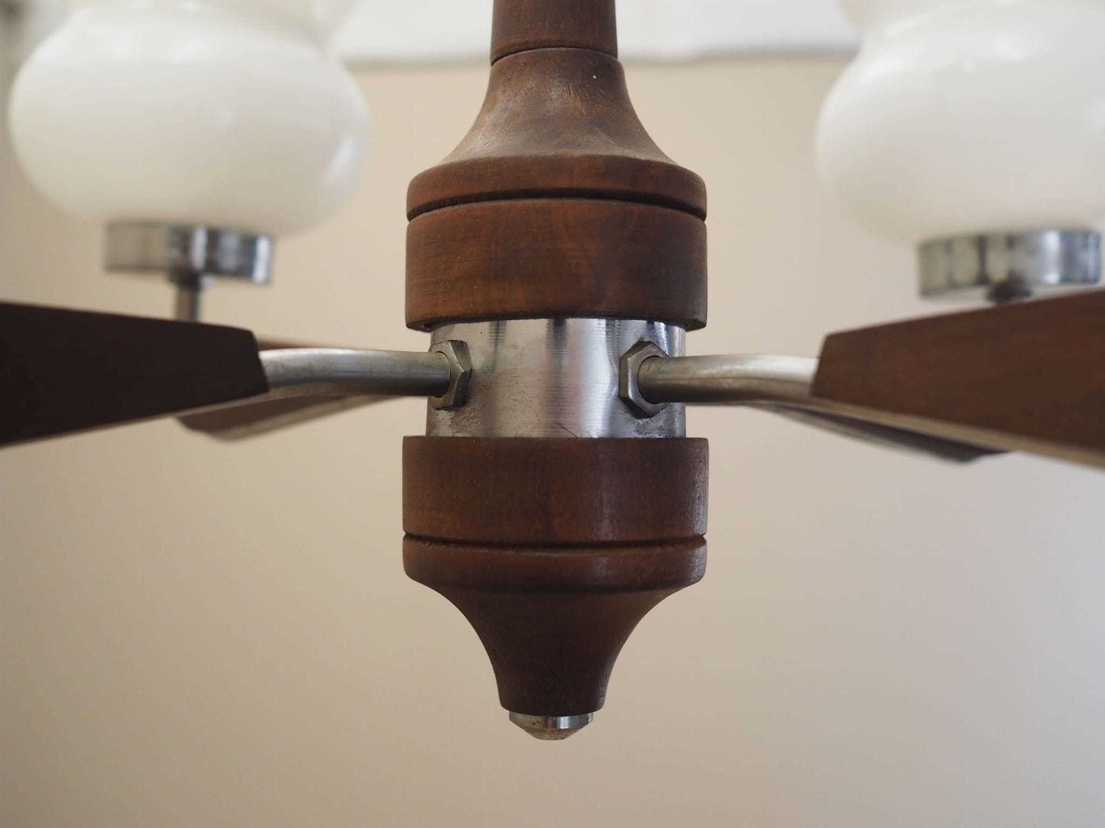 Wooden Chandelier, Danish Design, 1970s, Production: Denmark photo vinterior