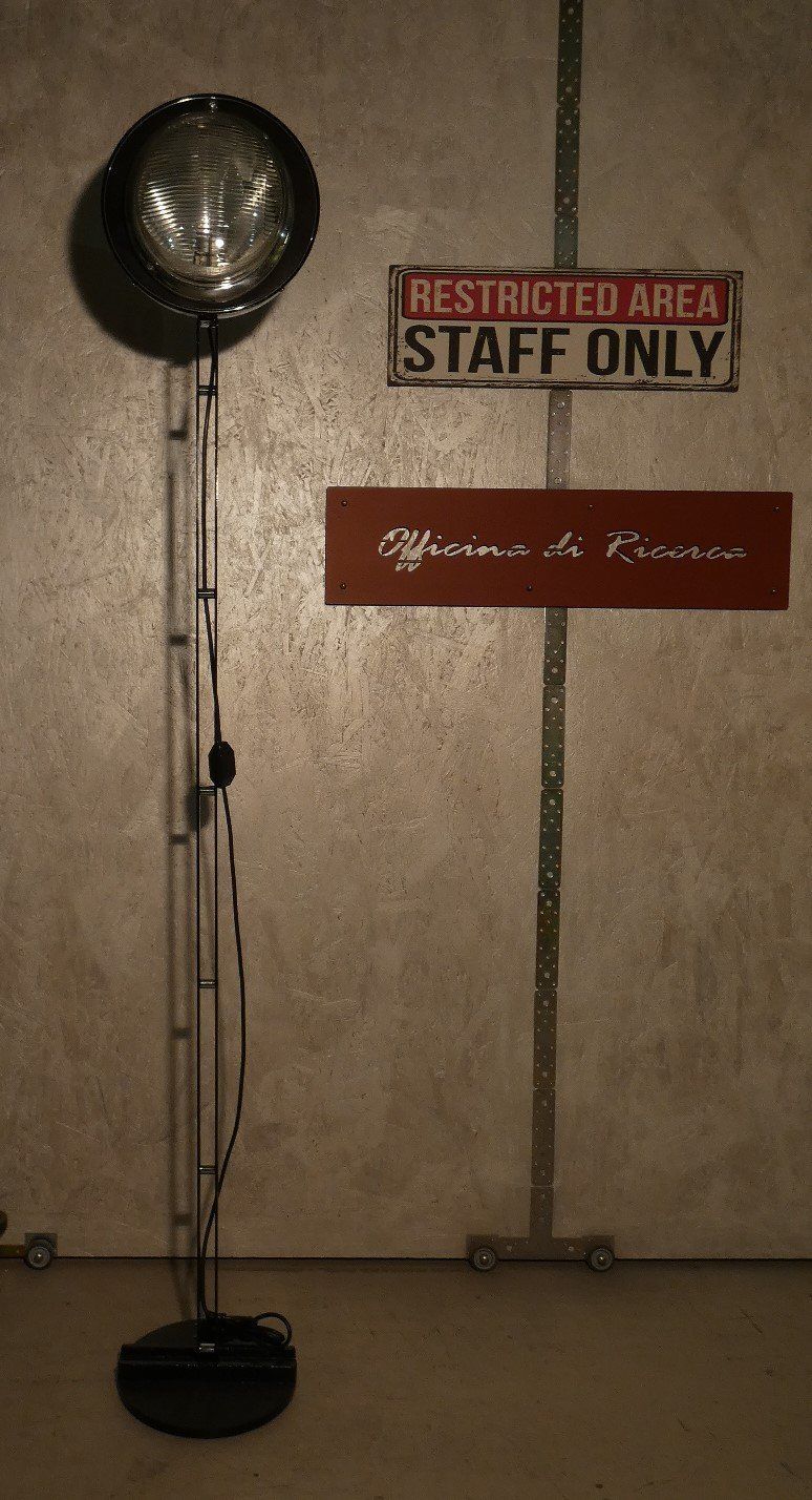 Steel Floor Lamp With Porsche Light 356 From Officina Di Ricerca, 1970s