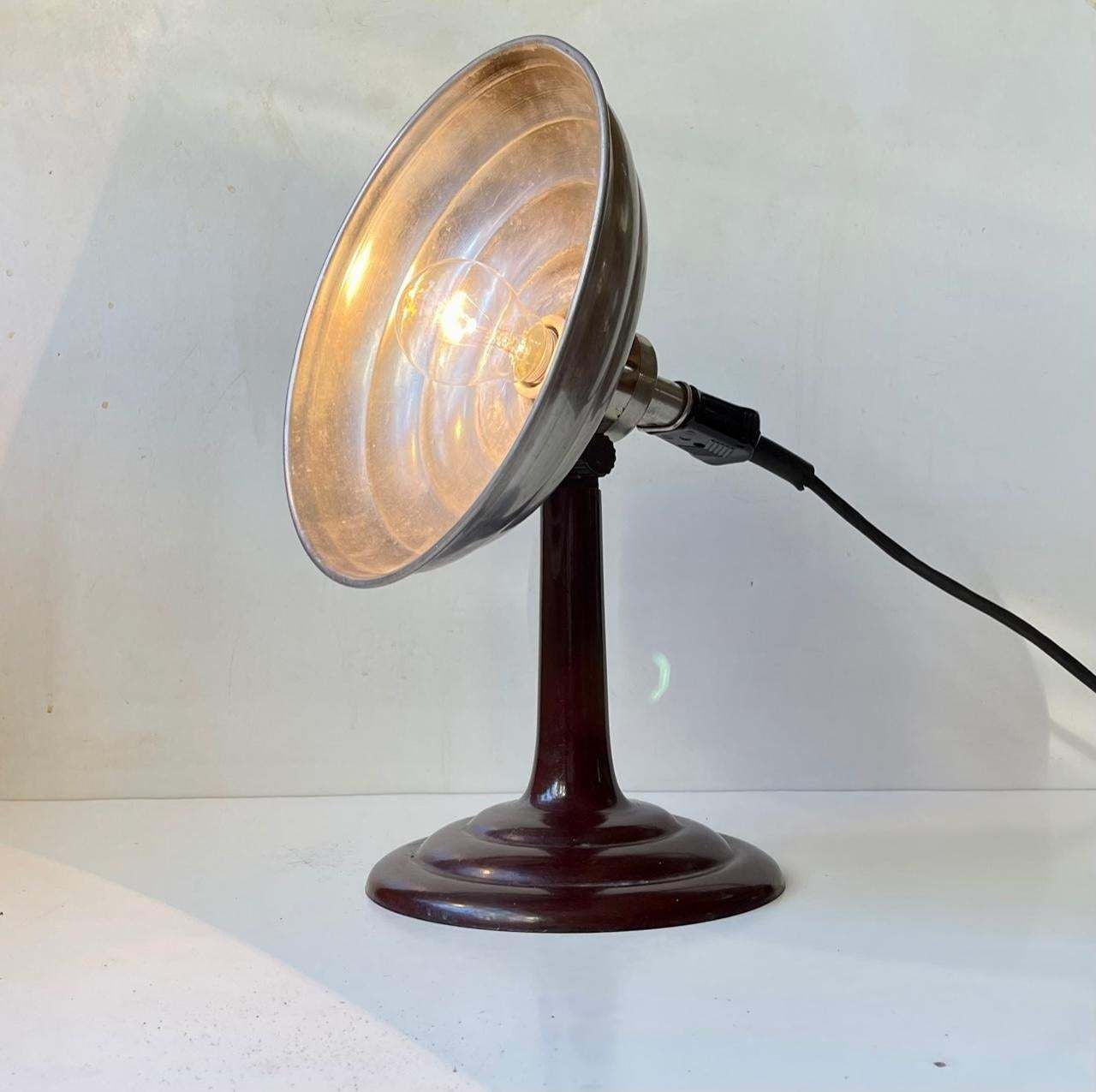 Industrial Bauhaus Table Lamp In Bakelite And Aluminum, 1930s photo buy