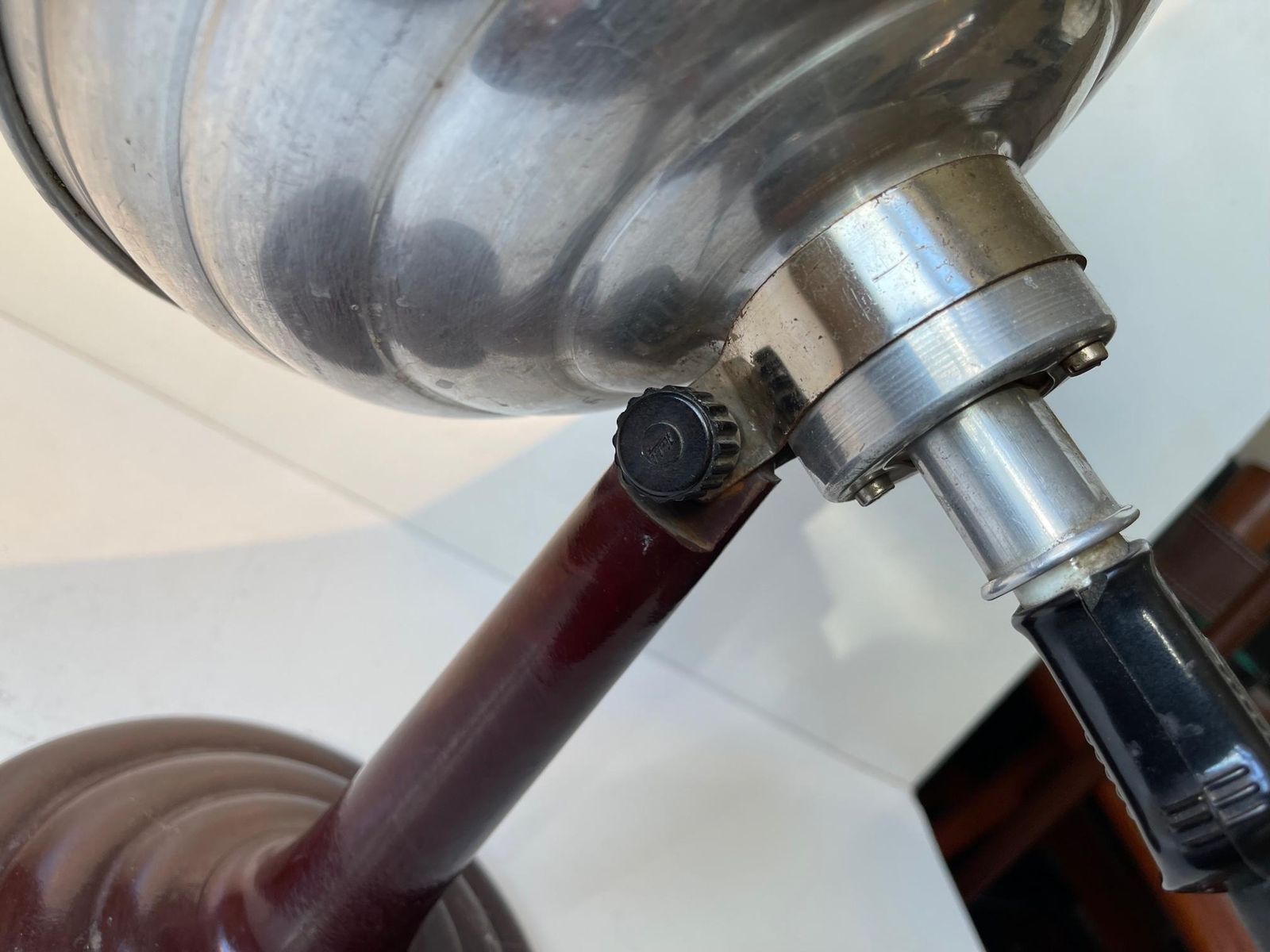 375.0 Industrial Bauhaus Table Lamp In Bakelite And Aluminum, 1930s photo