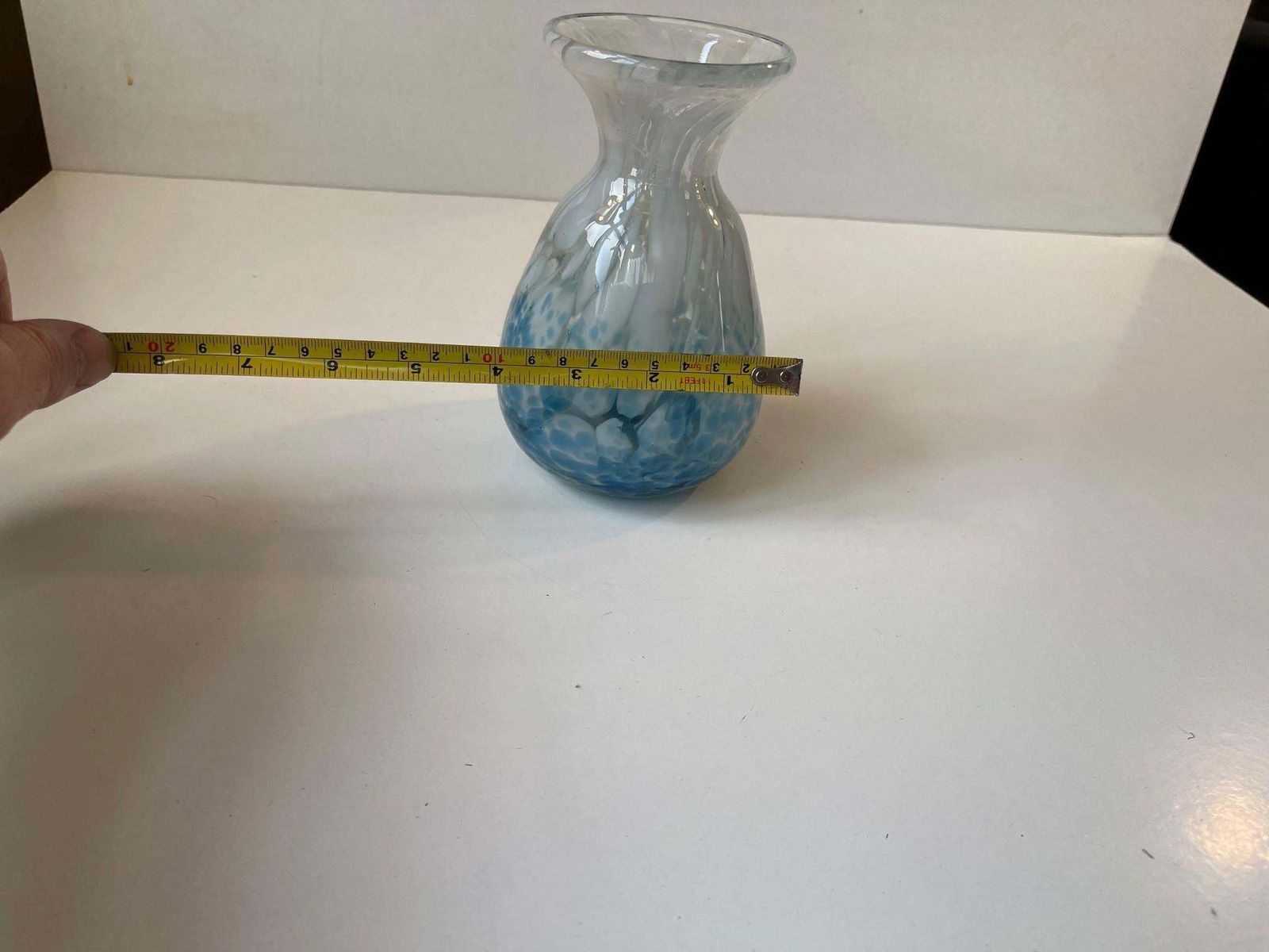 Bohemian Art Deco Vase In Blue Spatter Glass, Antonin Rükl & Sons, 1930s photo buy