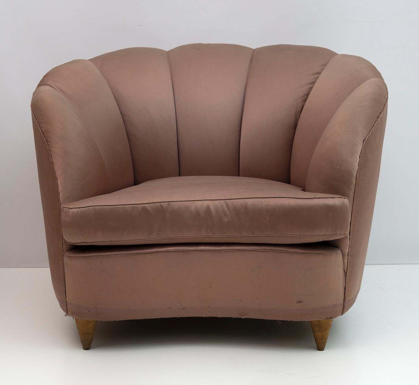 Gio Ponti Midcentury Rare Italian Curved Armchairs "Casa E Giardino" 1936, Pair photo for sale