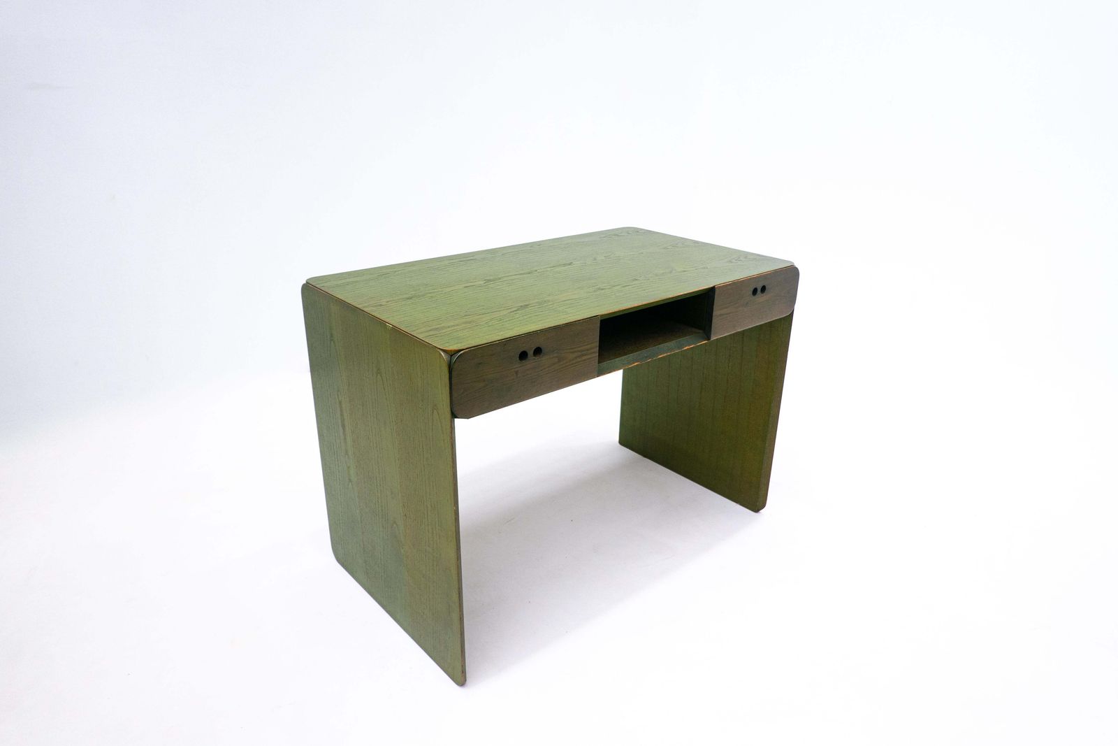 Mid Century Green Wooden Desk By Derk Jan De Vries   The Netherlands 1960s photo vintage