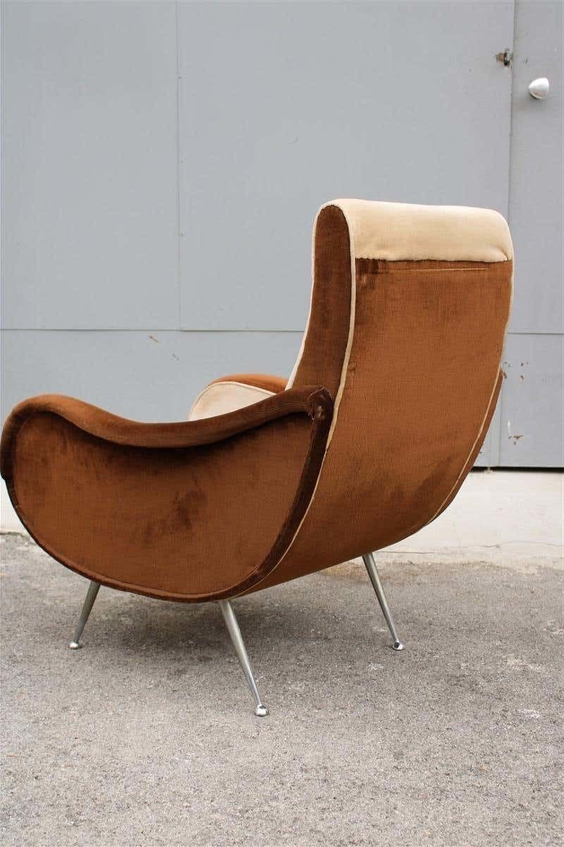 photo for sale Mid Century Velvet Armchair Zanuso Style Italian Design, 1950s