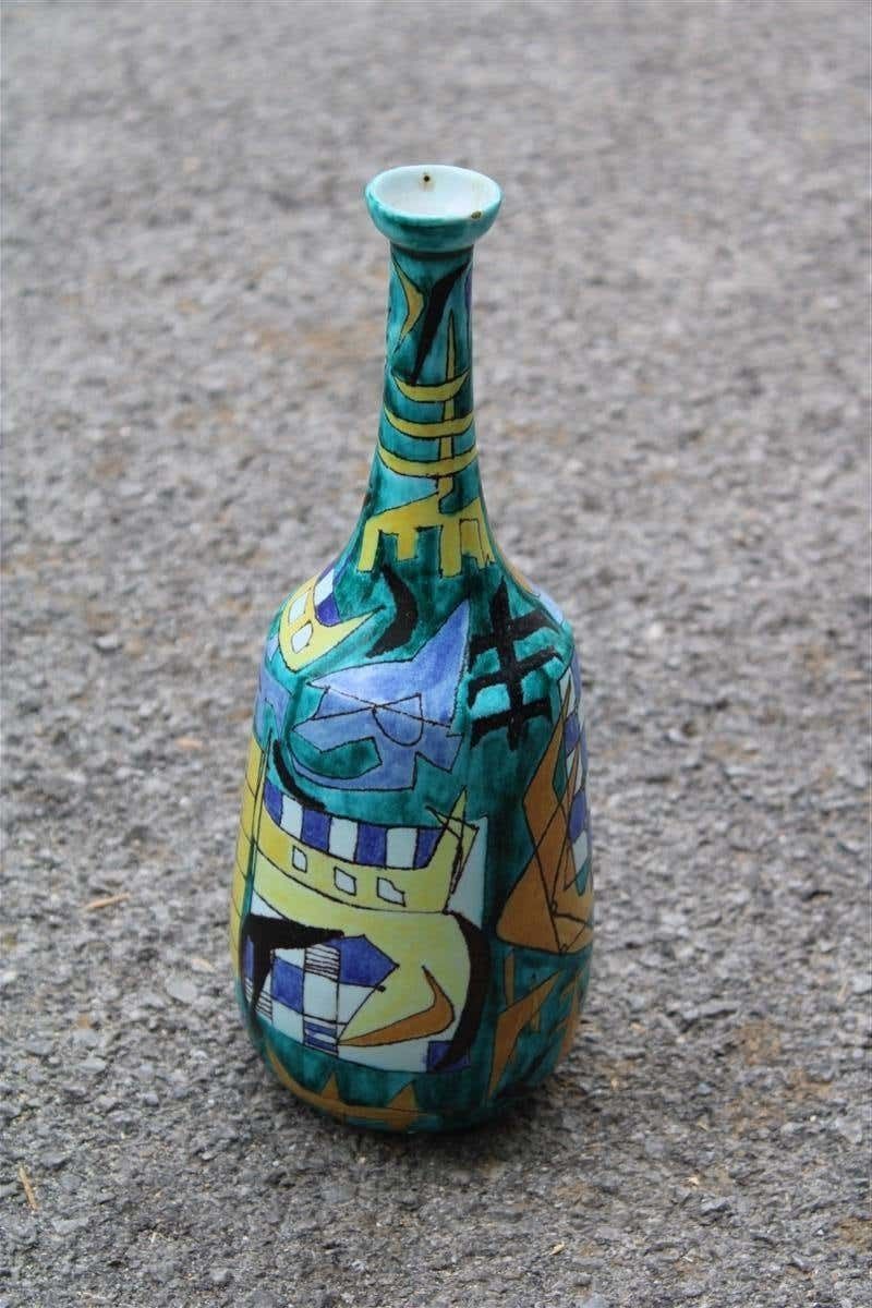 Bottle Ceramic Castelli Futuristic 1961 Multicolor Italian Design Di Simone photo furniture