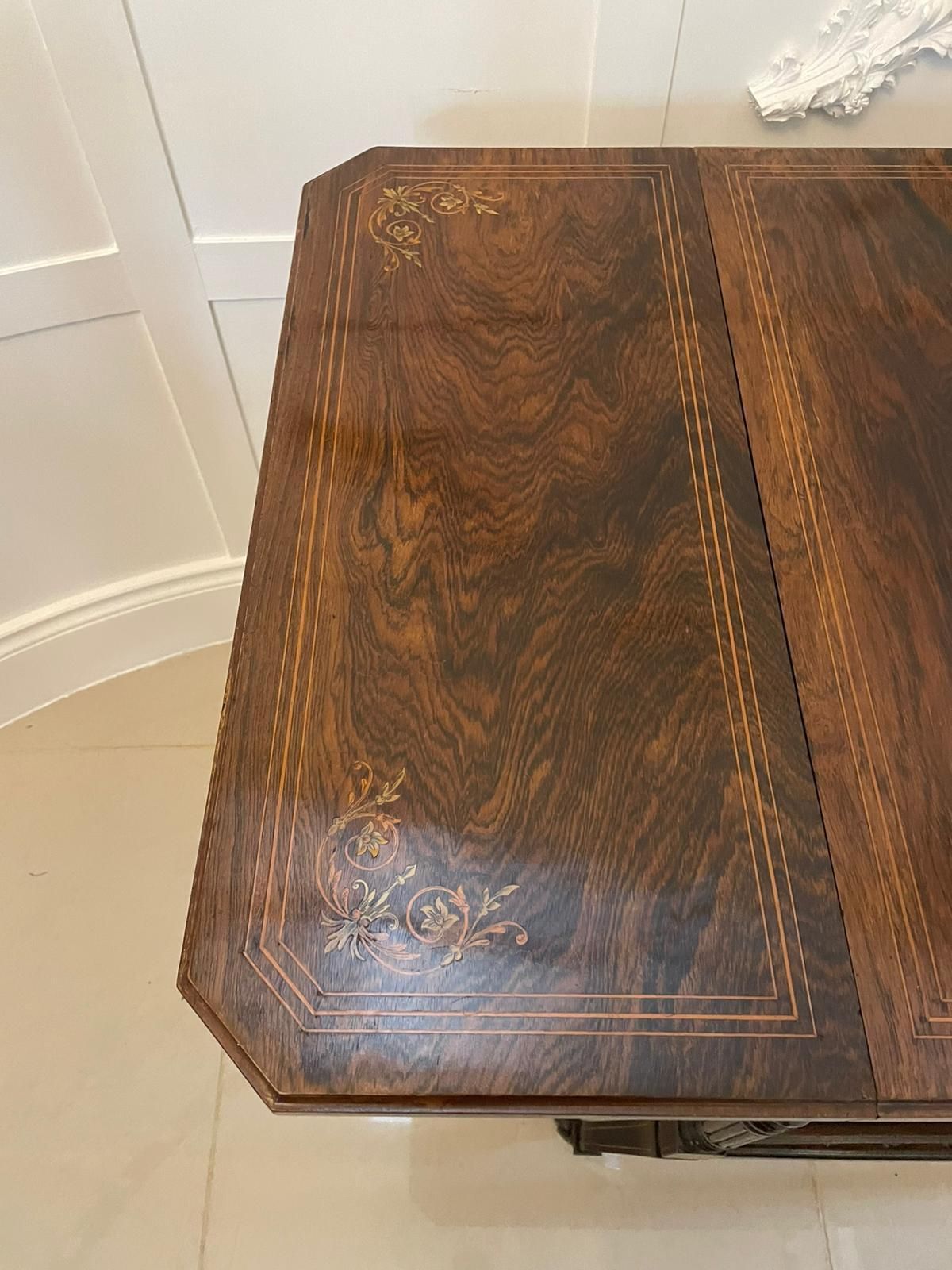 Furniture Outstanding Quality Antique Victorian Rosewood Inlaid Centre Table photo