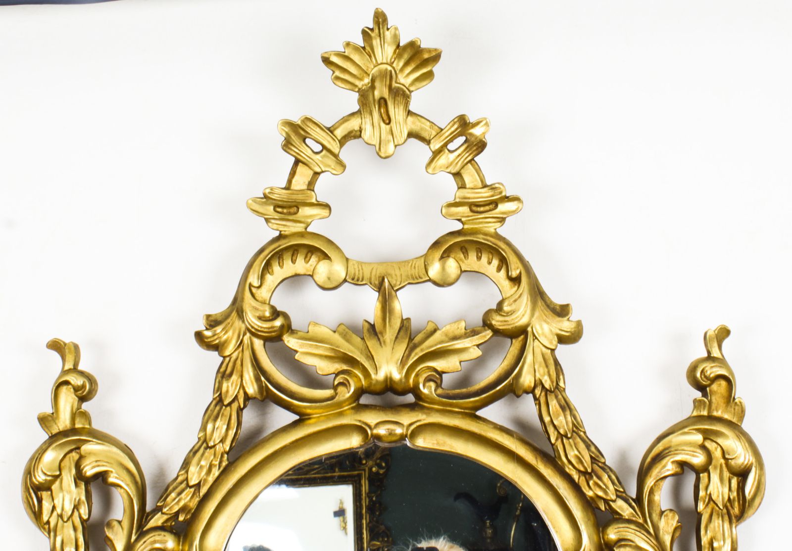 Antique Pair Florentine Rococo Giltwood Mirrors 19th Century  102x63cm photo vinterior