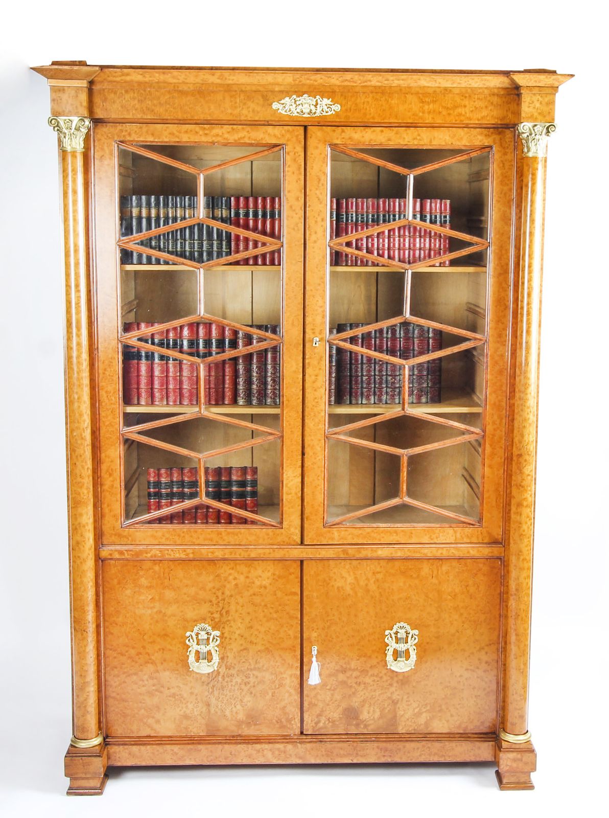 Antique French Charles X Burr Maple And Ormolu Bookcase Circa 1820 19th C photo furniture