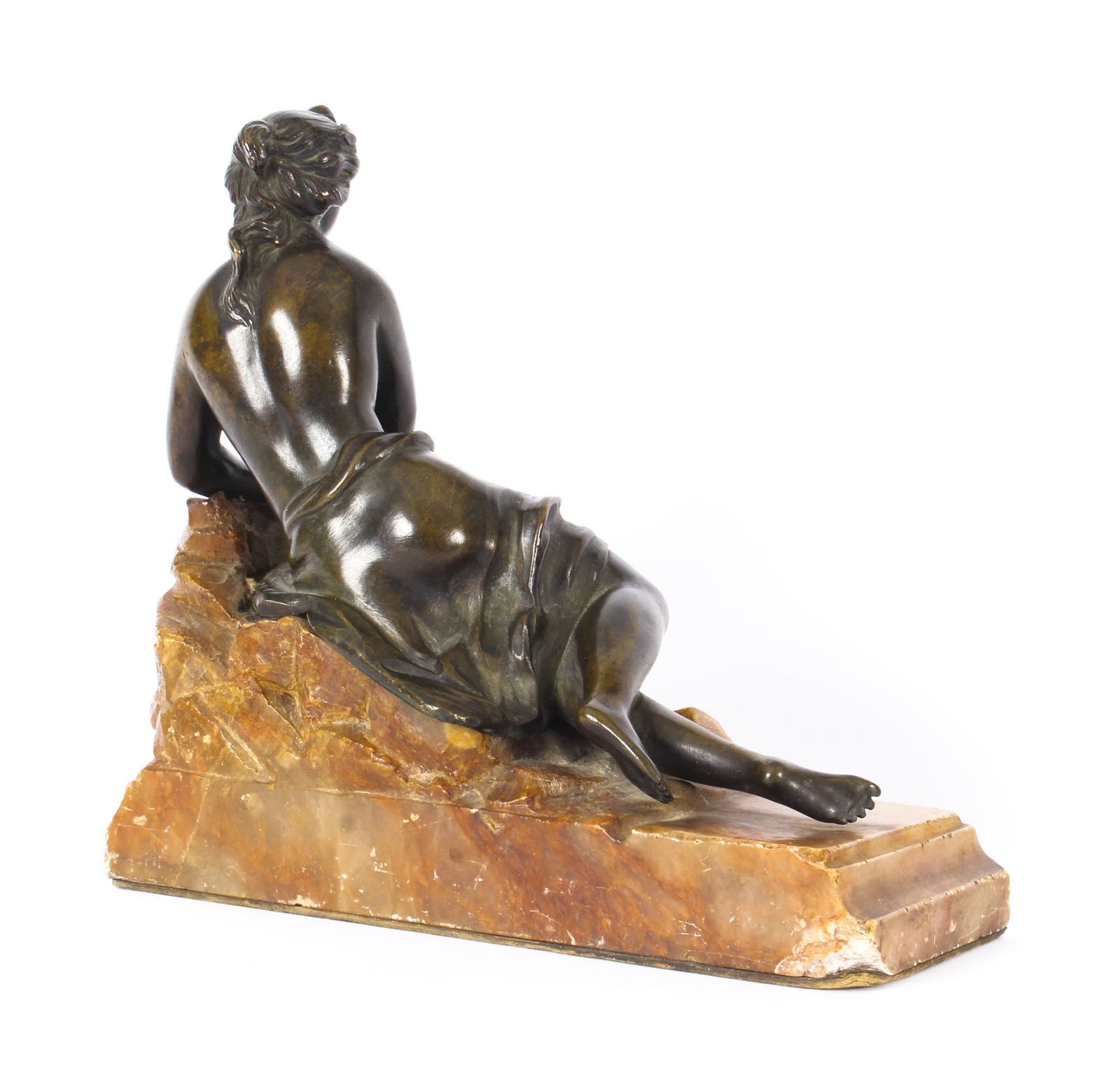 Antique Pair Bronze Semi Nude Classical Ladies Sculptures / Bookends 19th Cent photo for sale