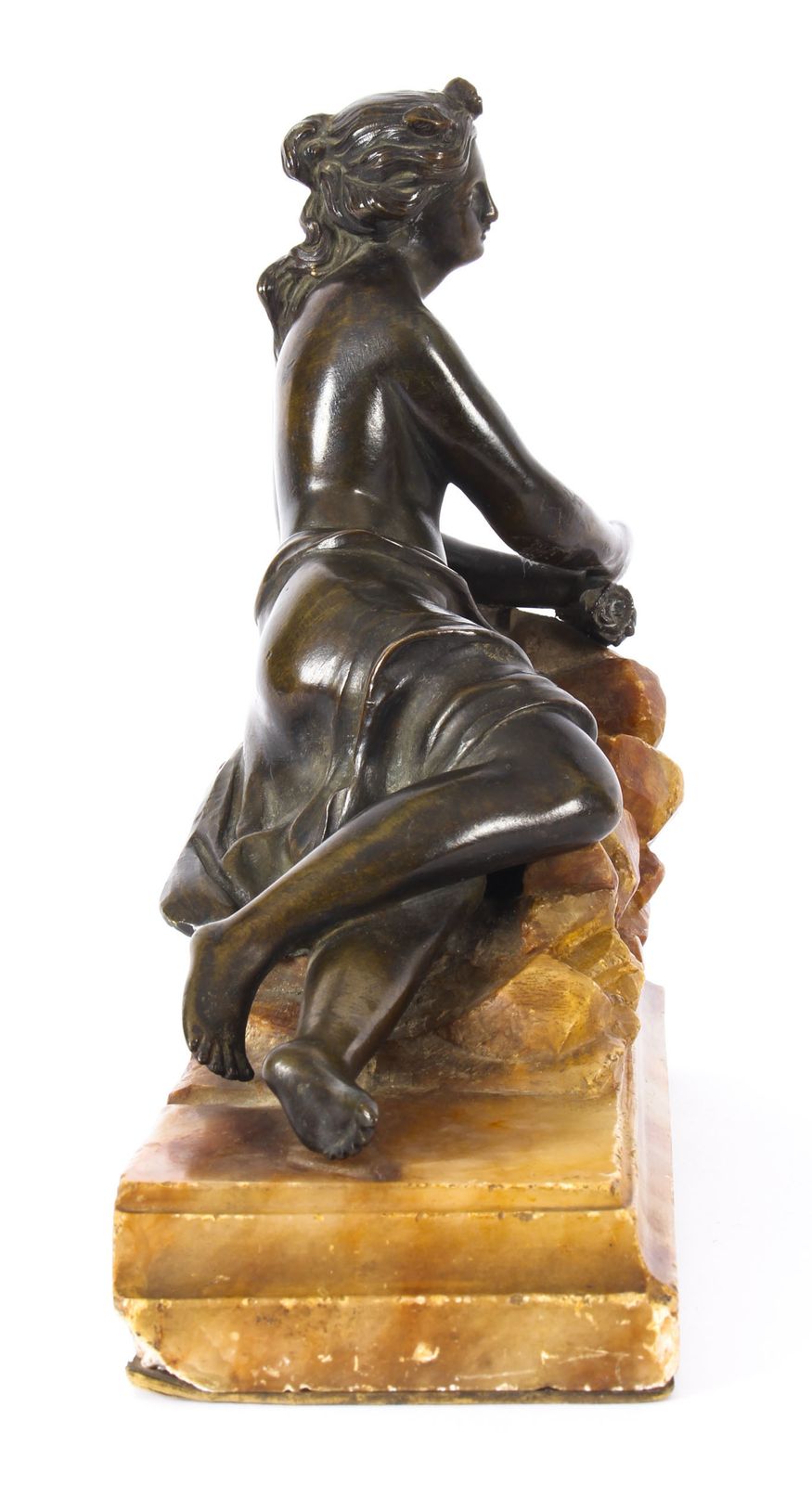 Antique Pair Bronze Semi Nude Classical Ladies Sculptures / Bookends 19th Cent photo Art