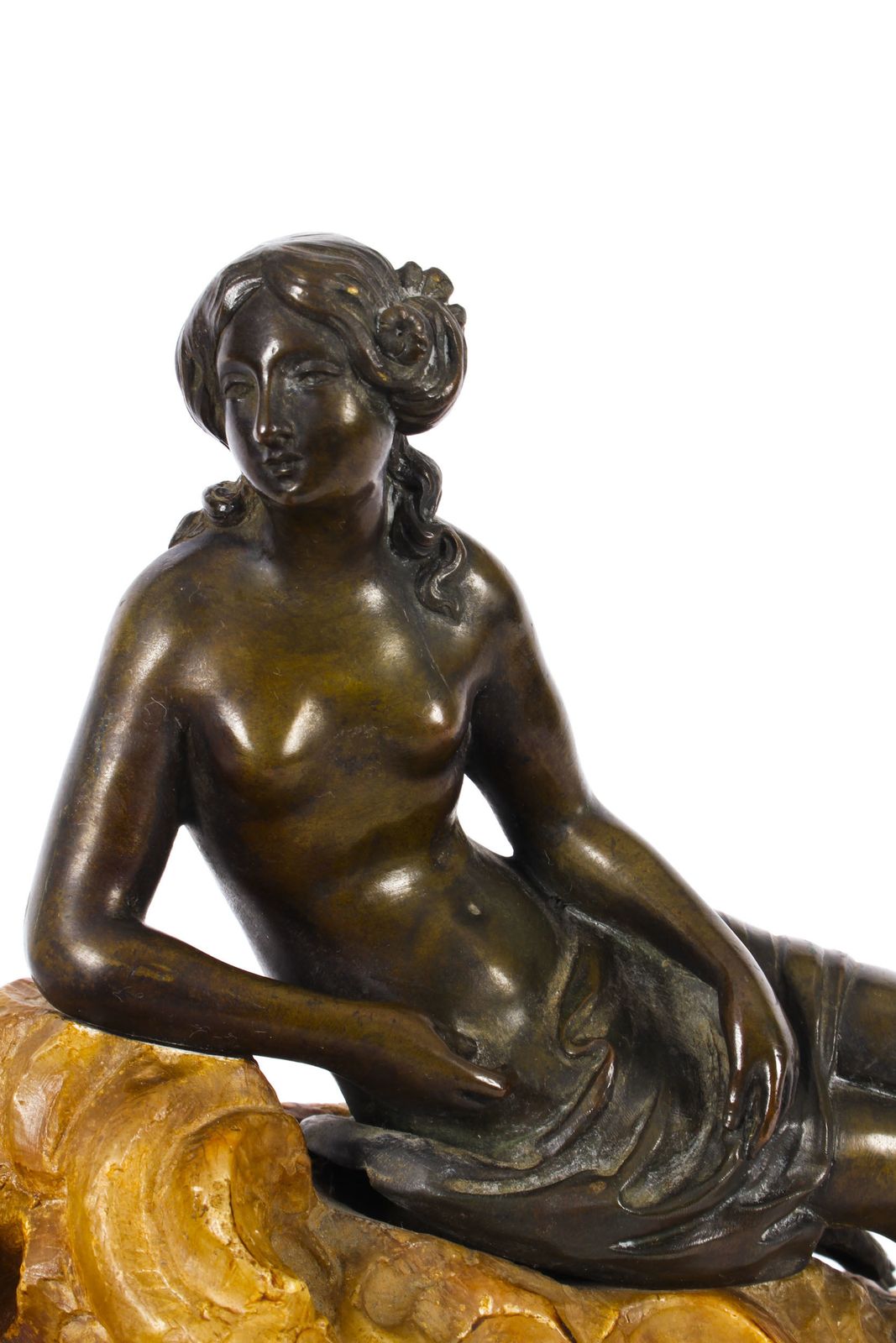 photo vinterior Antique Pair Bronze Semi Nude Classical Ladies Sculptures / Bookends 19th Cent