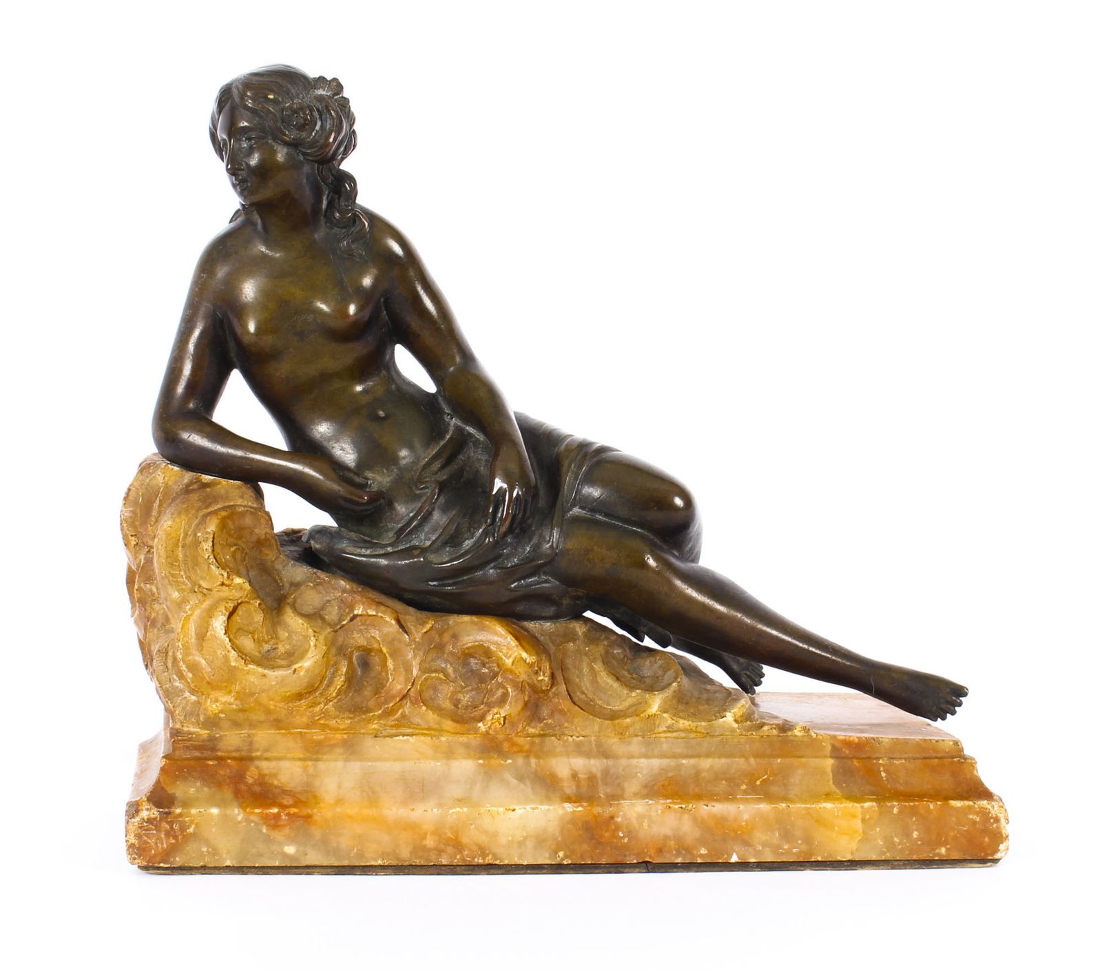 photo buy Antique Pair Bronze Semi Nude Classical Ladies Sculptures / Bookends 19th Cent