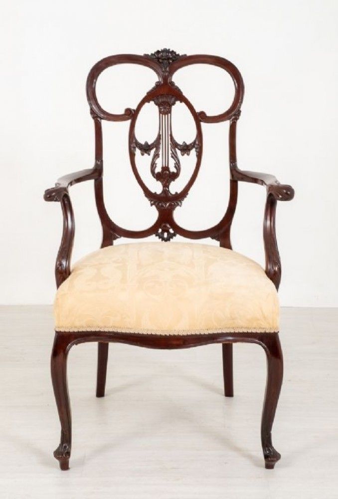 Chippendale Carver Arm Chair   Antique Mahogany 1890 photo for sale