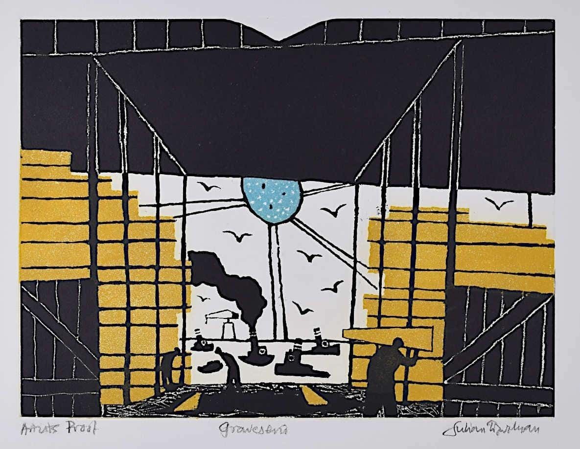Julian Trevelyan Julian Trevelyan Gravesend Etching Modern British Art London Print Uk Thames