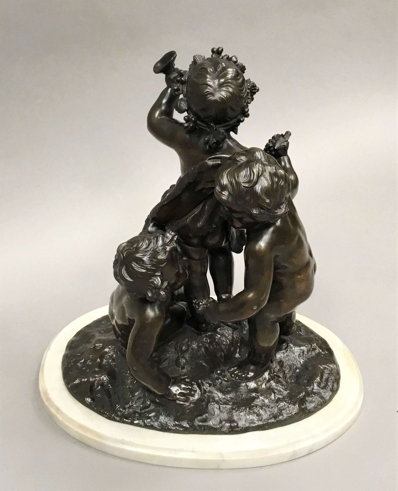 photo furniture C19th Large Bronze Sculpture Of Bacchanalian Group
