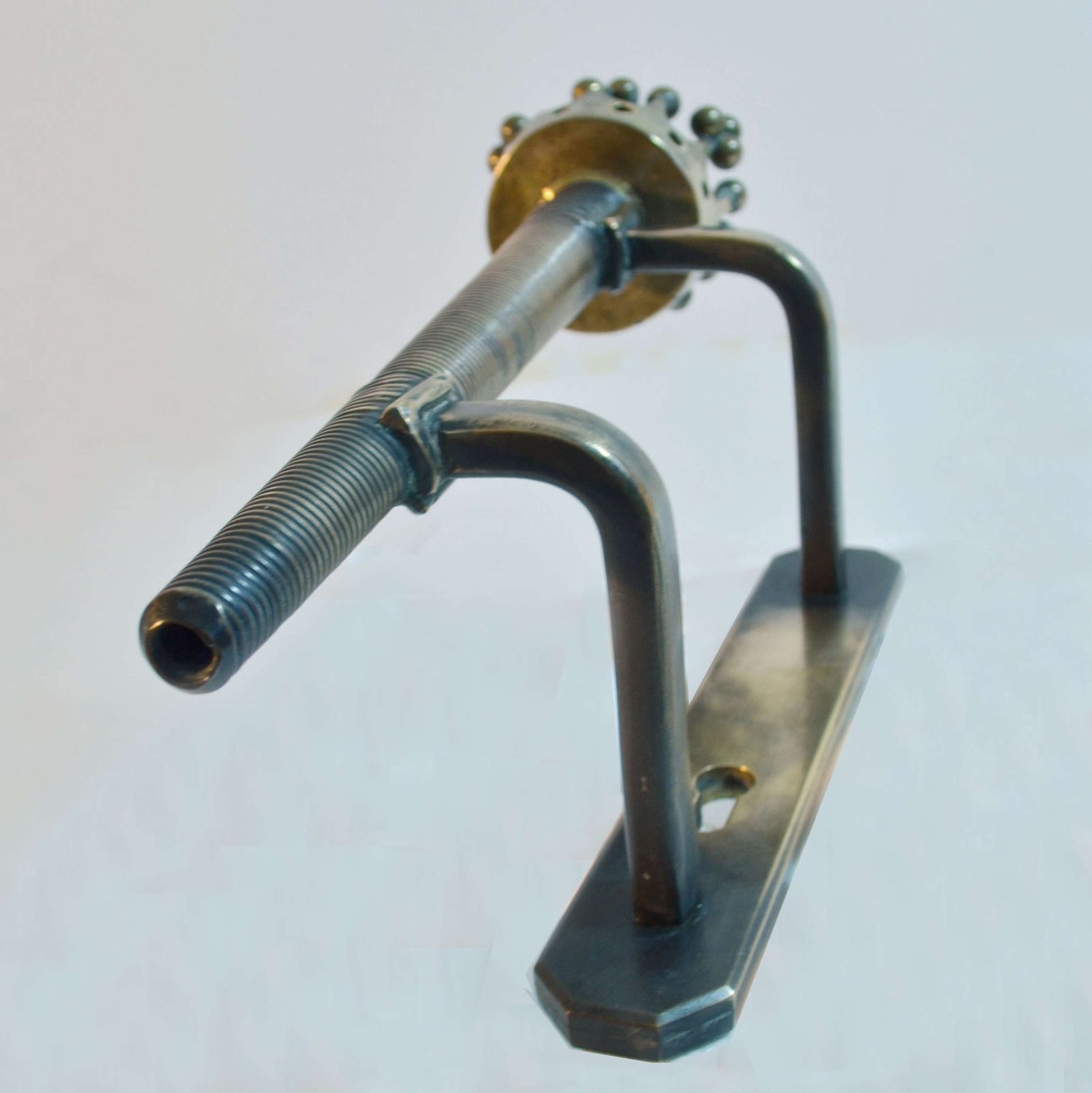 Large Push And Pull Bronze Door Handle With Regal Torch photo vinterior