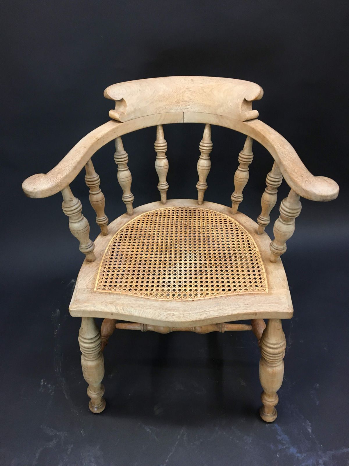 390.0 C19th Mahogany Captains Chair, 1800s photo