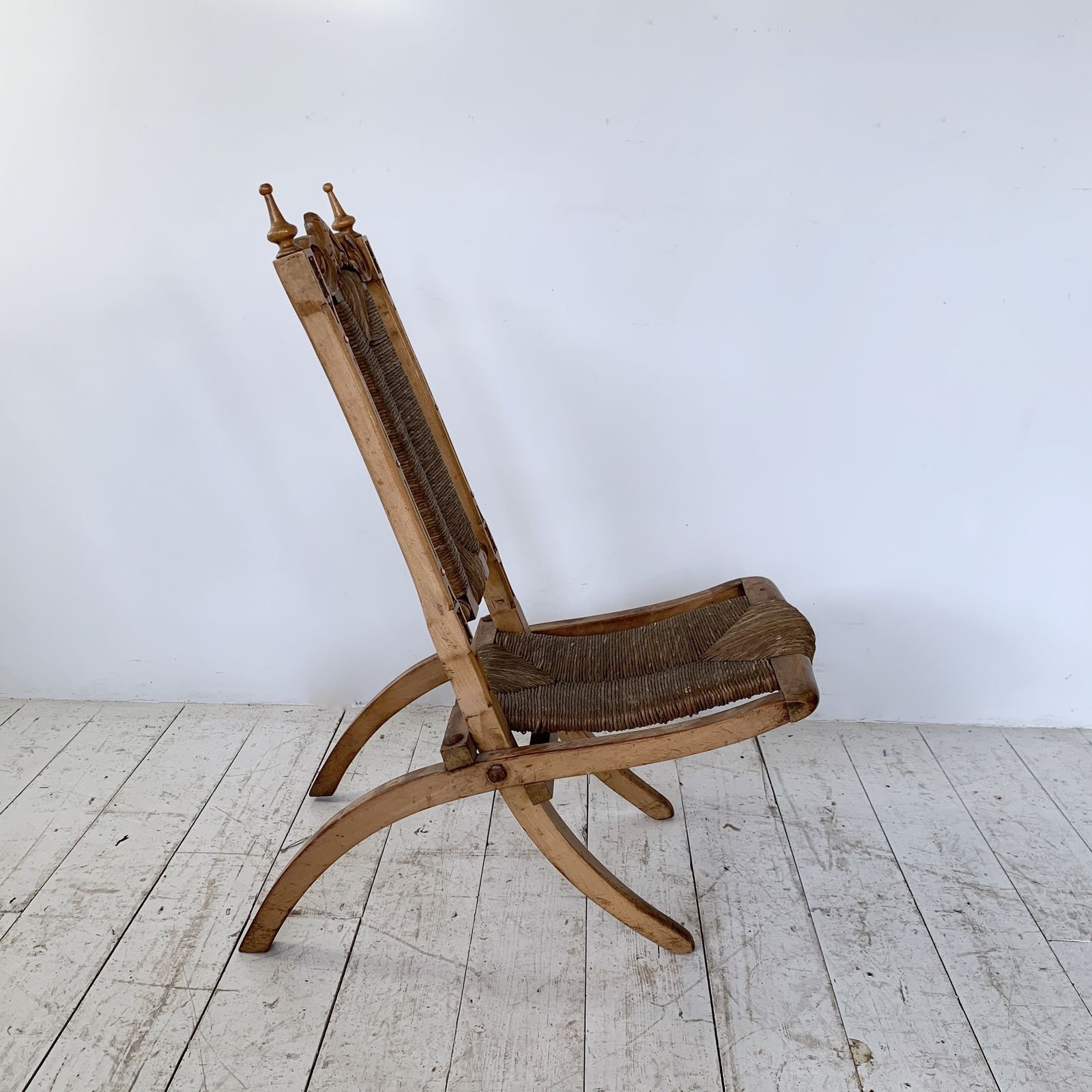 Small Folding Carved Campaign Chair photo Furniture