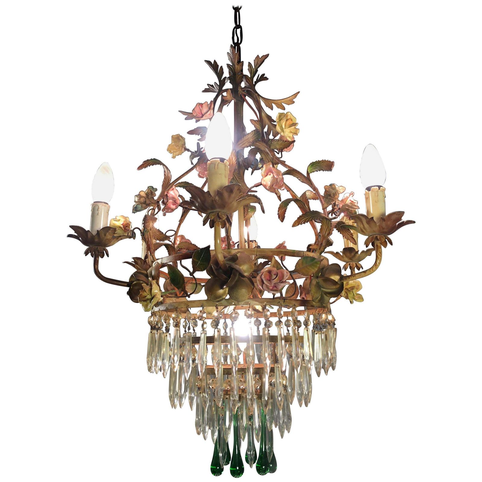 Mid 20th Century Fine Italian Chandelier, Murano, 1940