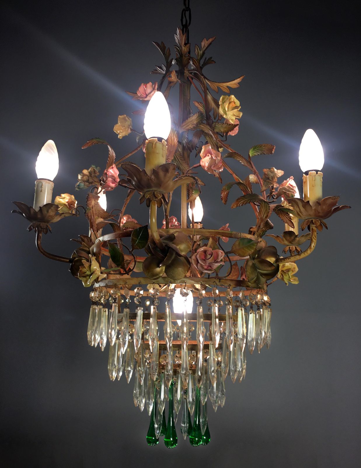 Mid 20th Century Fine Italian Chandelier, Murano, 1940 photo for sale