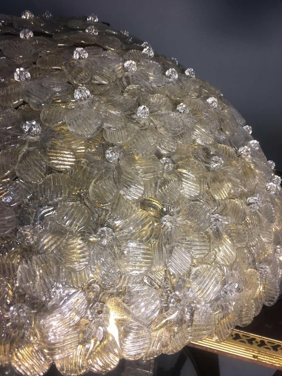 Ceiling Flower Lamp By Barovier & Toso, Murano, 1980s photo vinterior