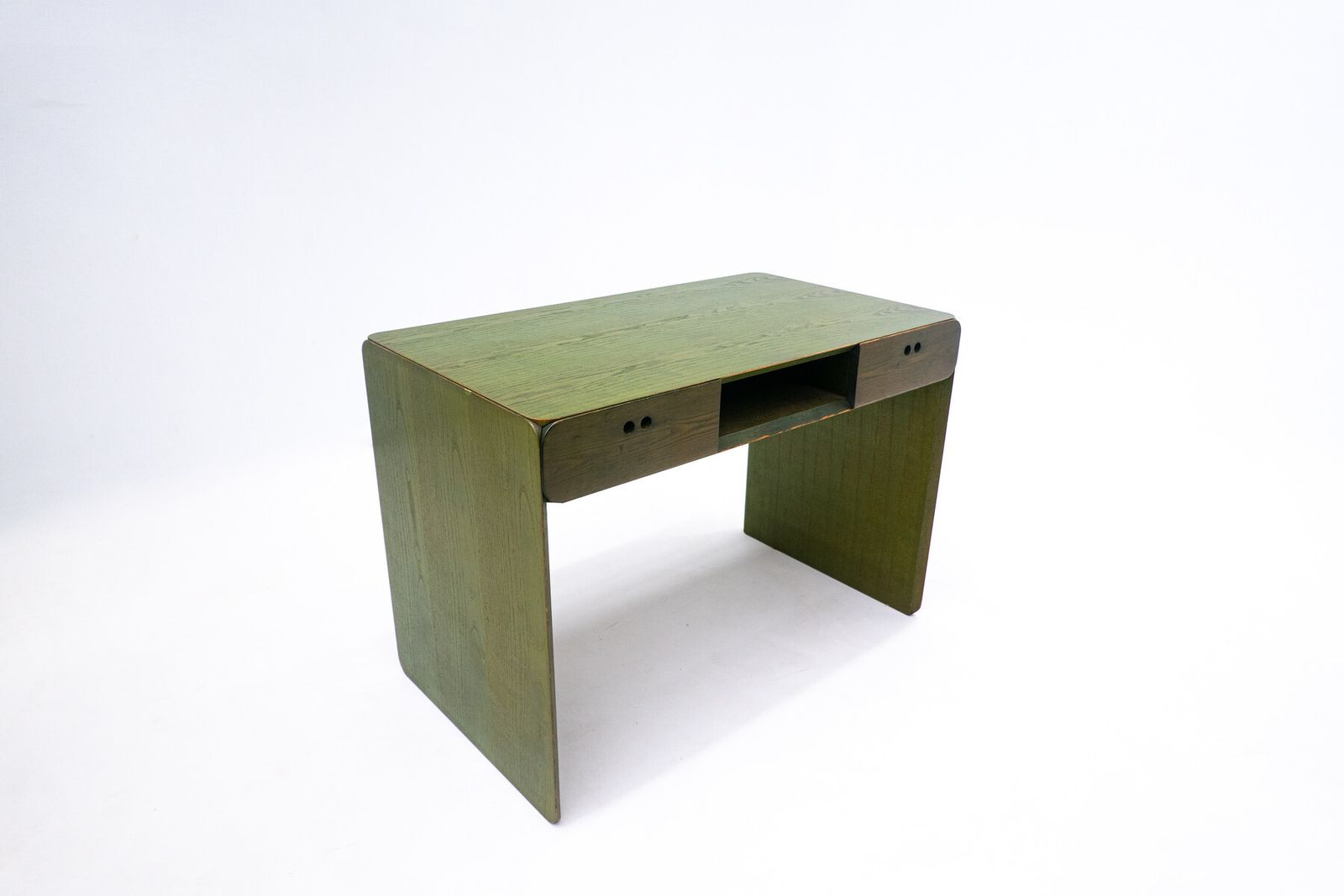 Mid Century Green Wooden Desk By Derk Jan De Vries