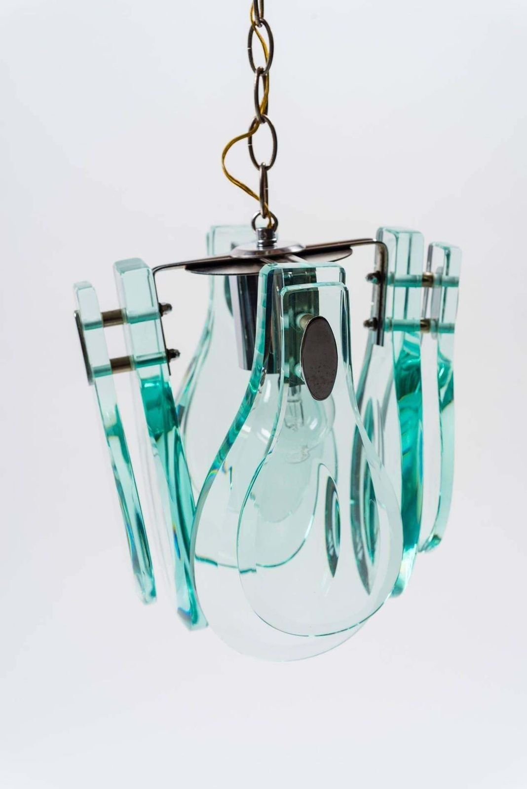 Pendant Lamp In The Style Of Fontana Arte Italy 1970 photo vinterior