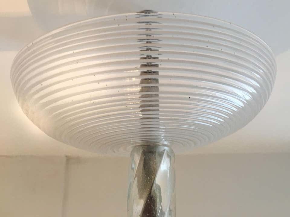 photo for sale Art Deco Reticello Chandelier By Ercole Barovier, Murano, 1940s