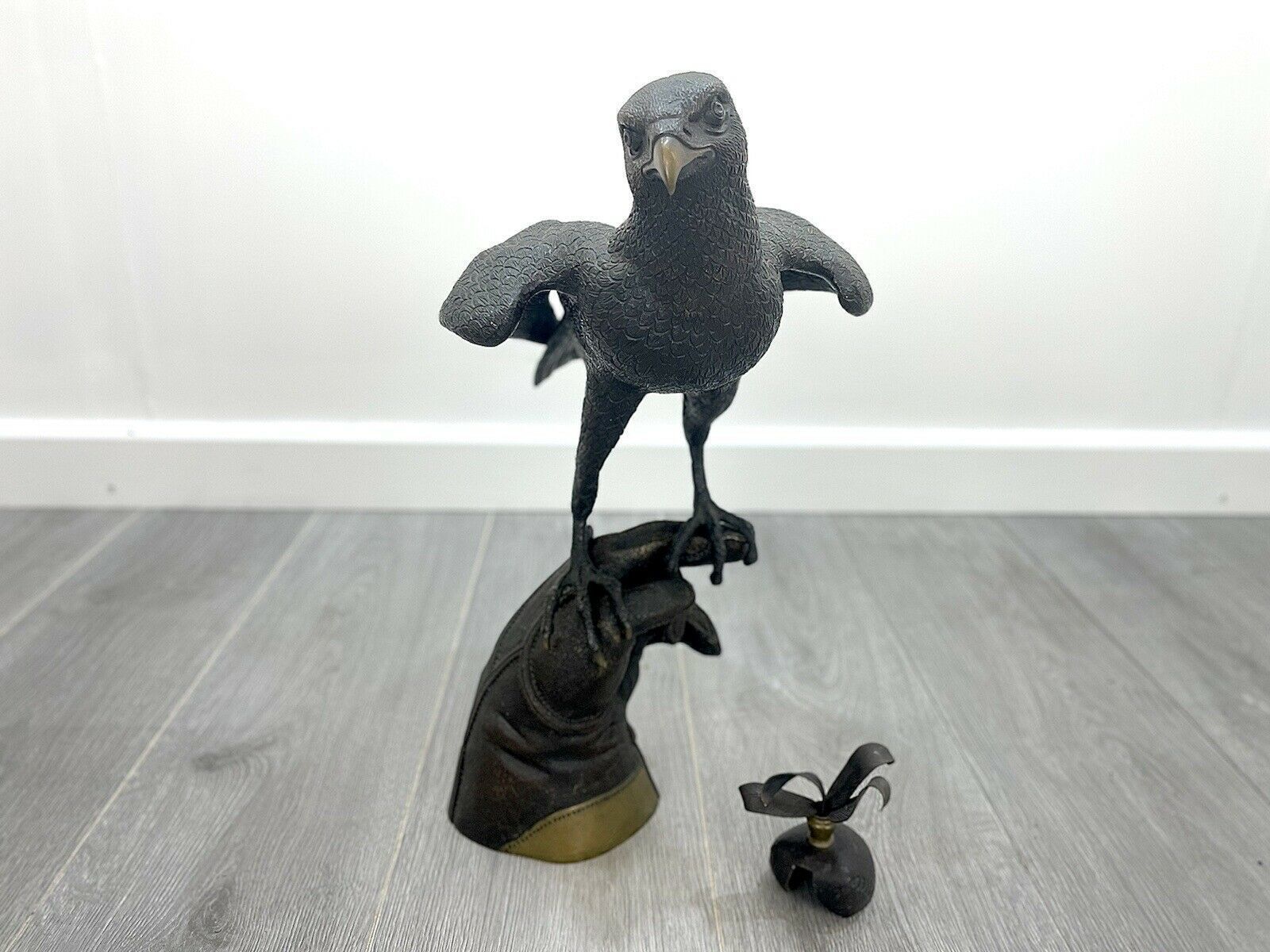 Bronze Falcon, Perched Upon A Falconers Glove   In The Manner Of Gallo photo furniture