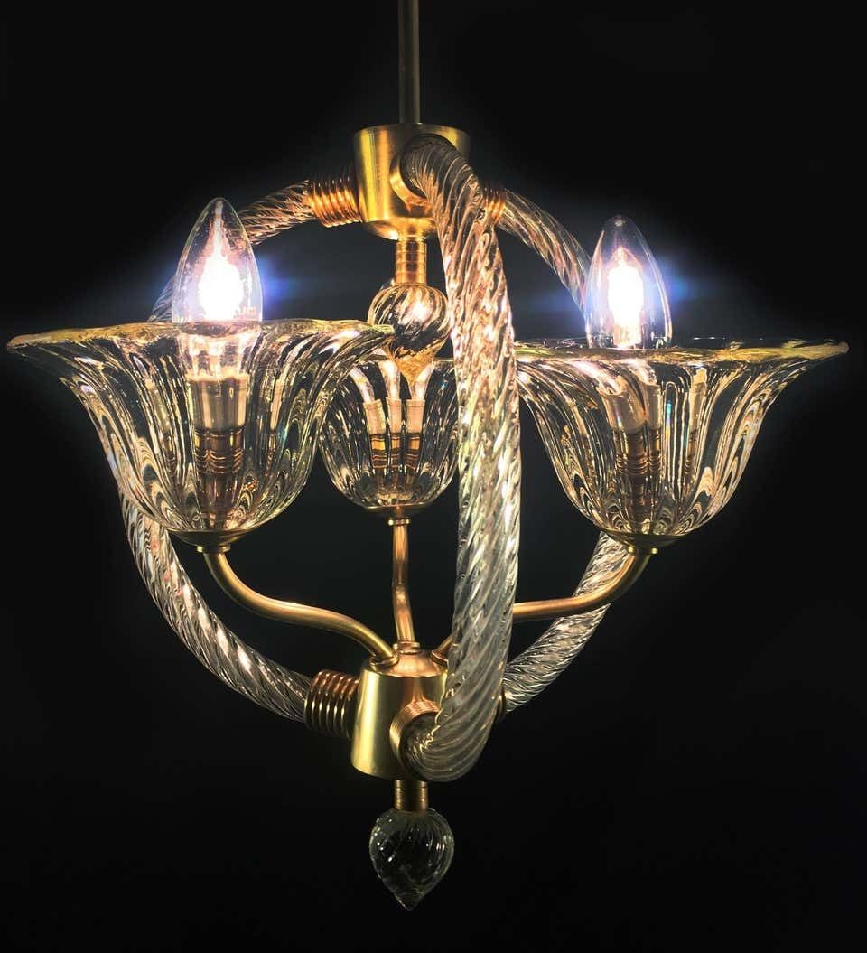 photo buy Charming Italian Chandelier By Barovier & Toso, Murano, 1940