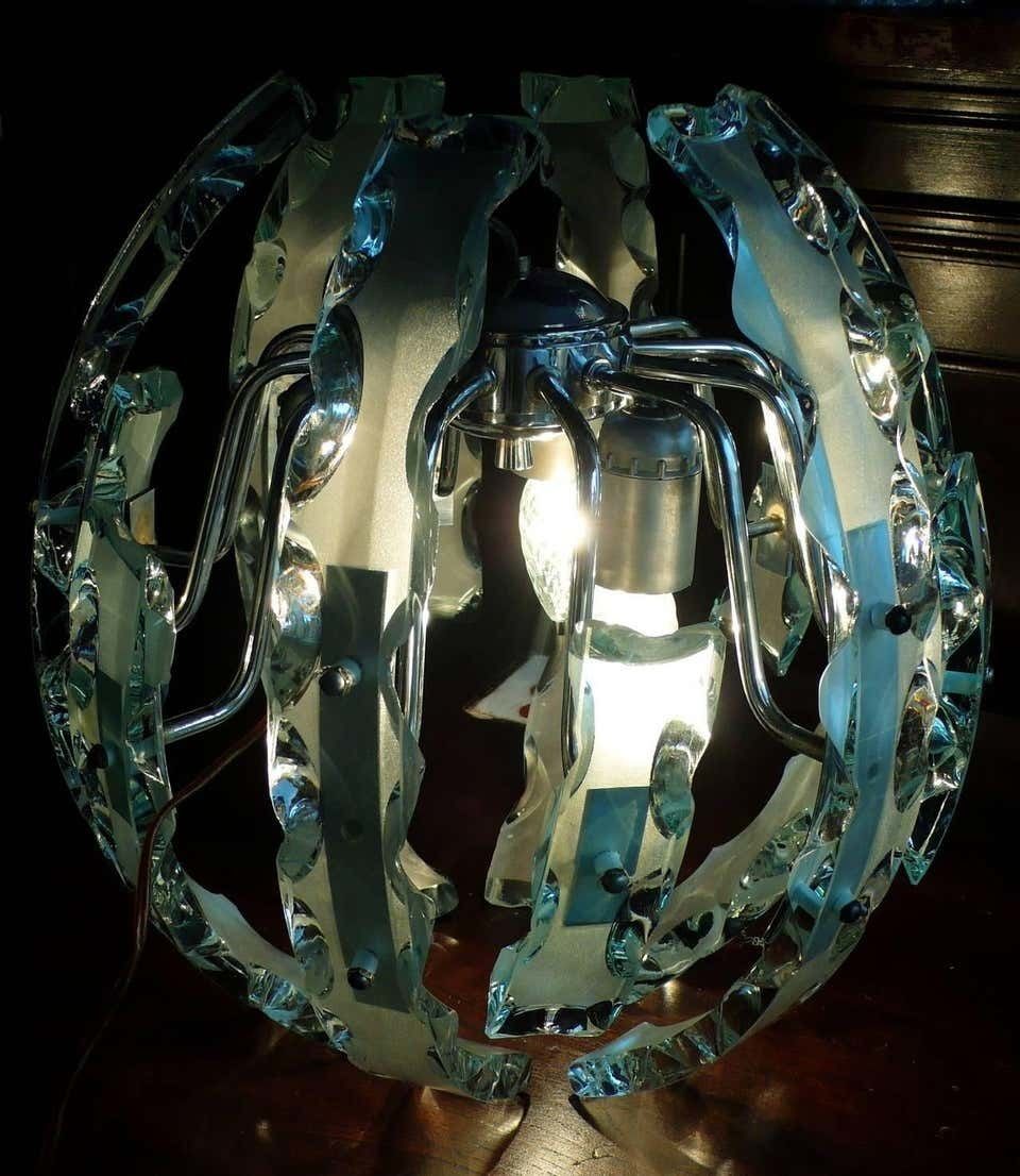Ovoid Pendant In The Fontana Arte Style, Murano, 1970s photo vinterior