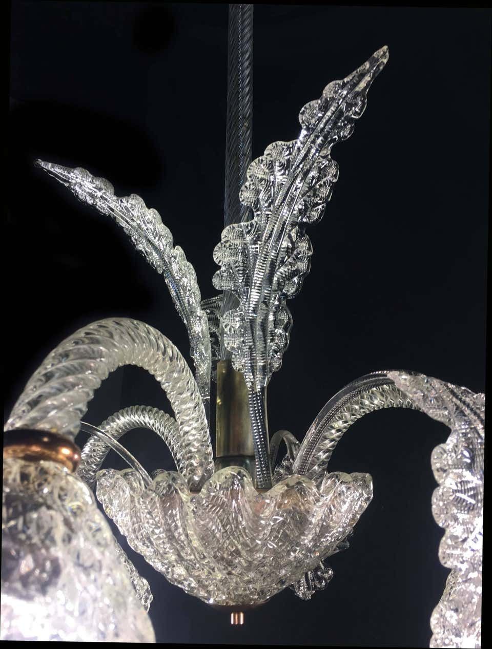 photo for sale Italian Chandelier By Ercole Barovier, Murano, 1940