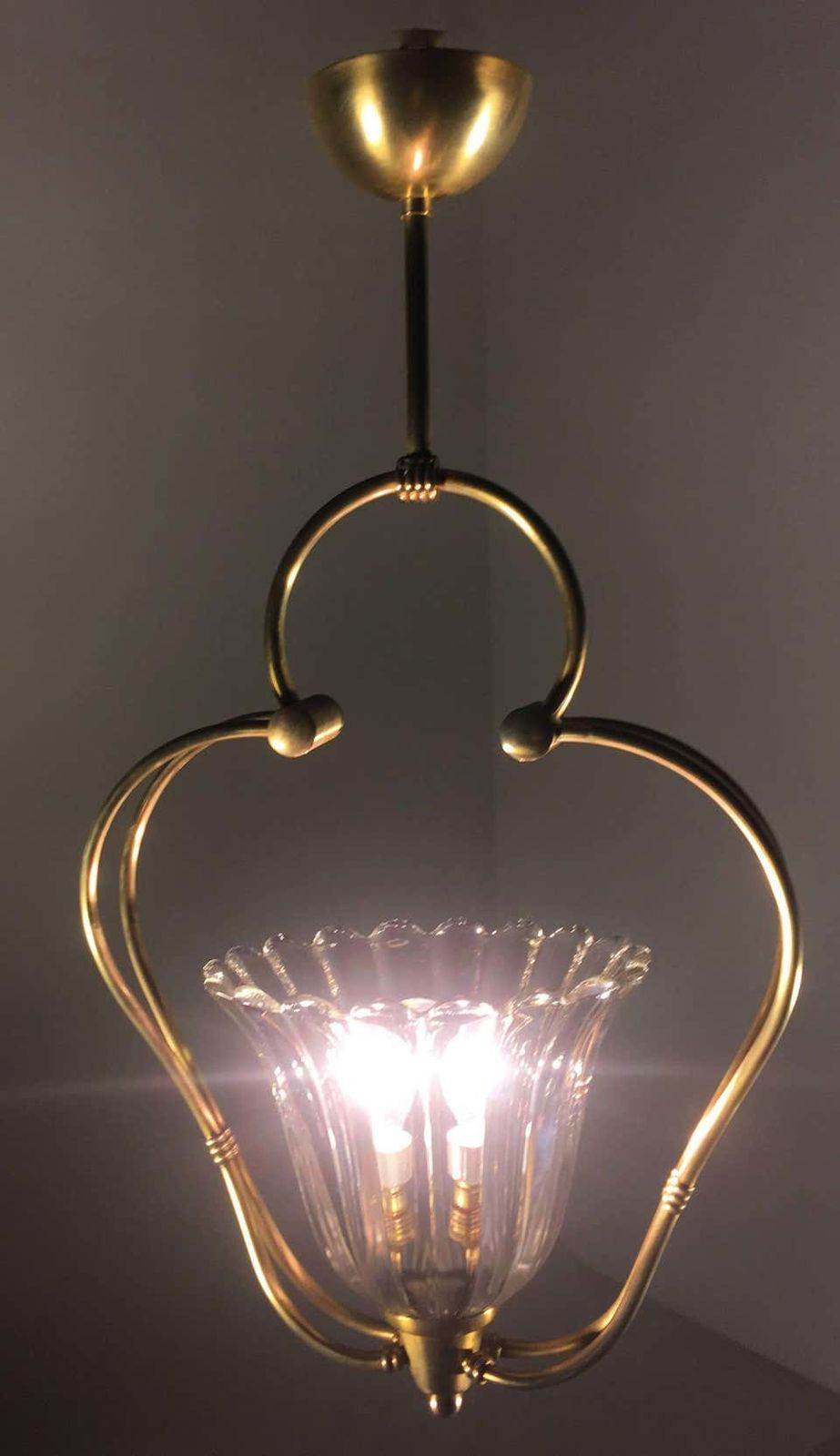Art Deco Italian Chandelier By Ercole Barovier, Murano, 1940 photo for sale
