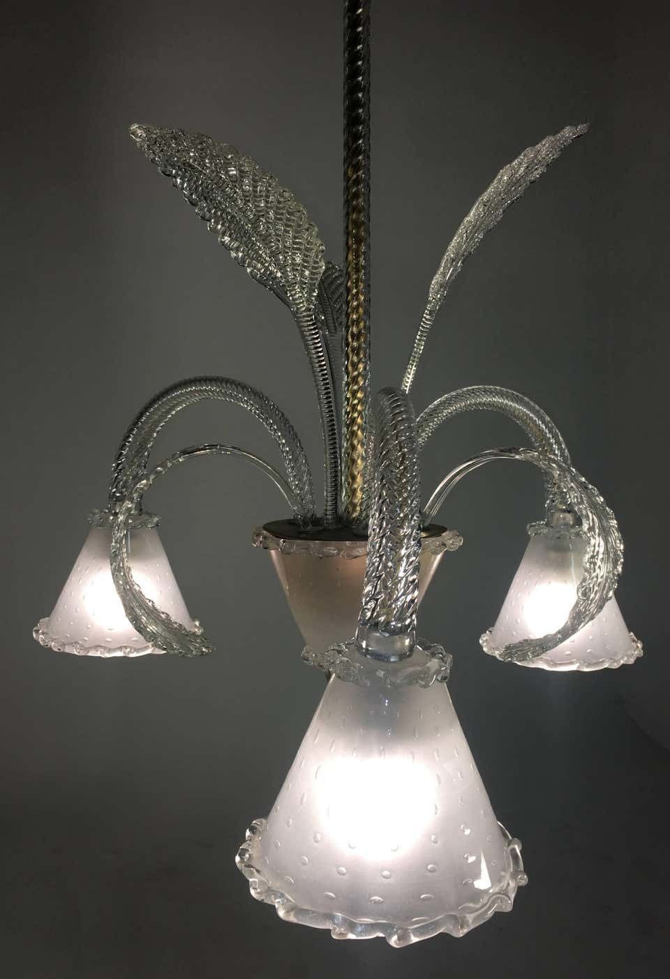 Chandelier By Barovier & Toso, Murano, 1940s photo vinterior