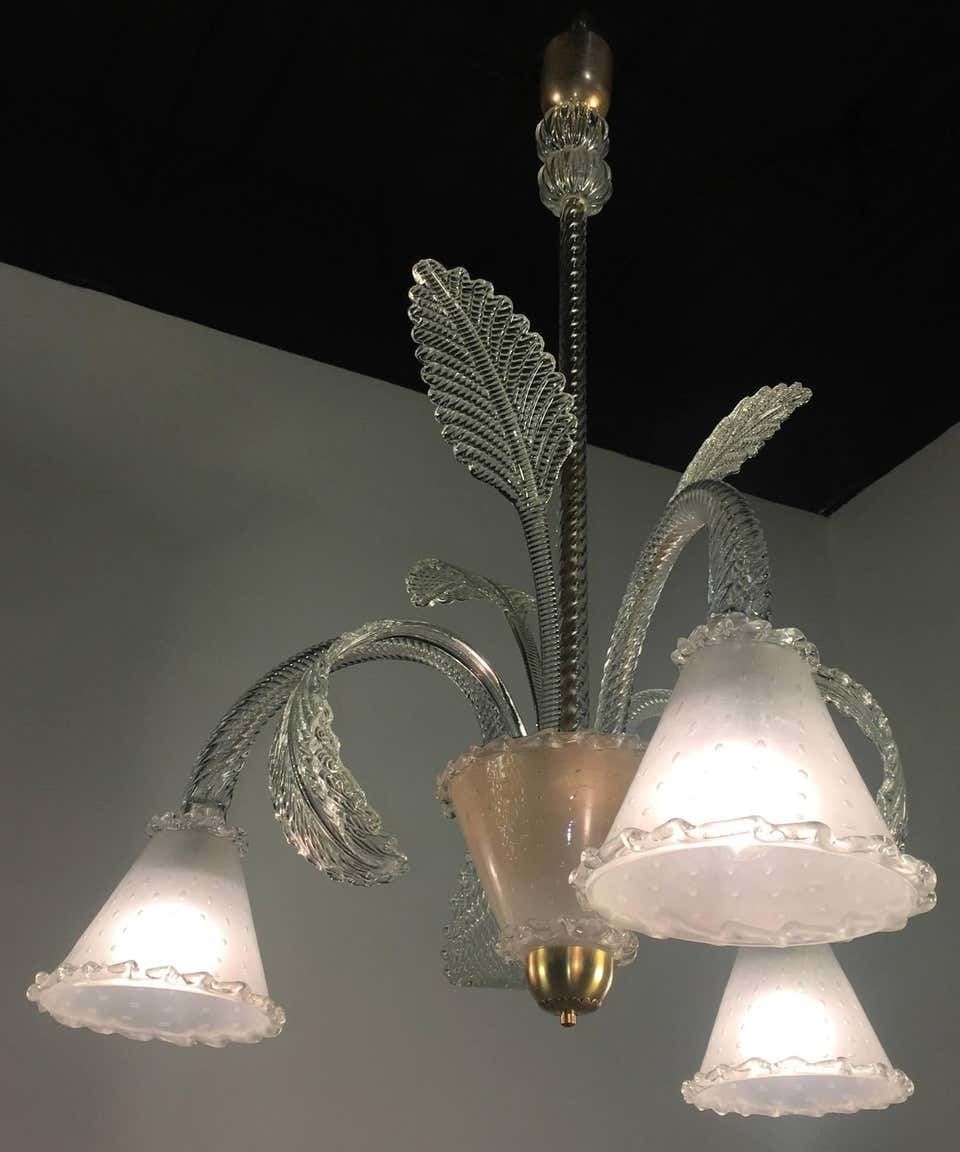 2823.3 Chandelier By Barovier & Toso, Murano, 1940s photo