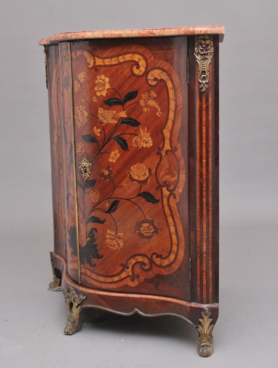 18th Century French Inlaid Tulipwood And Marble Top Corner Cupboard photo 5350.0