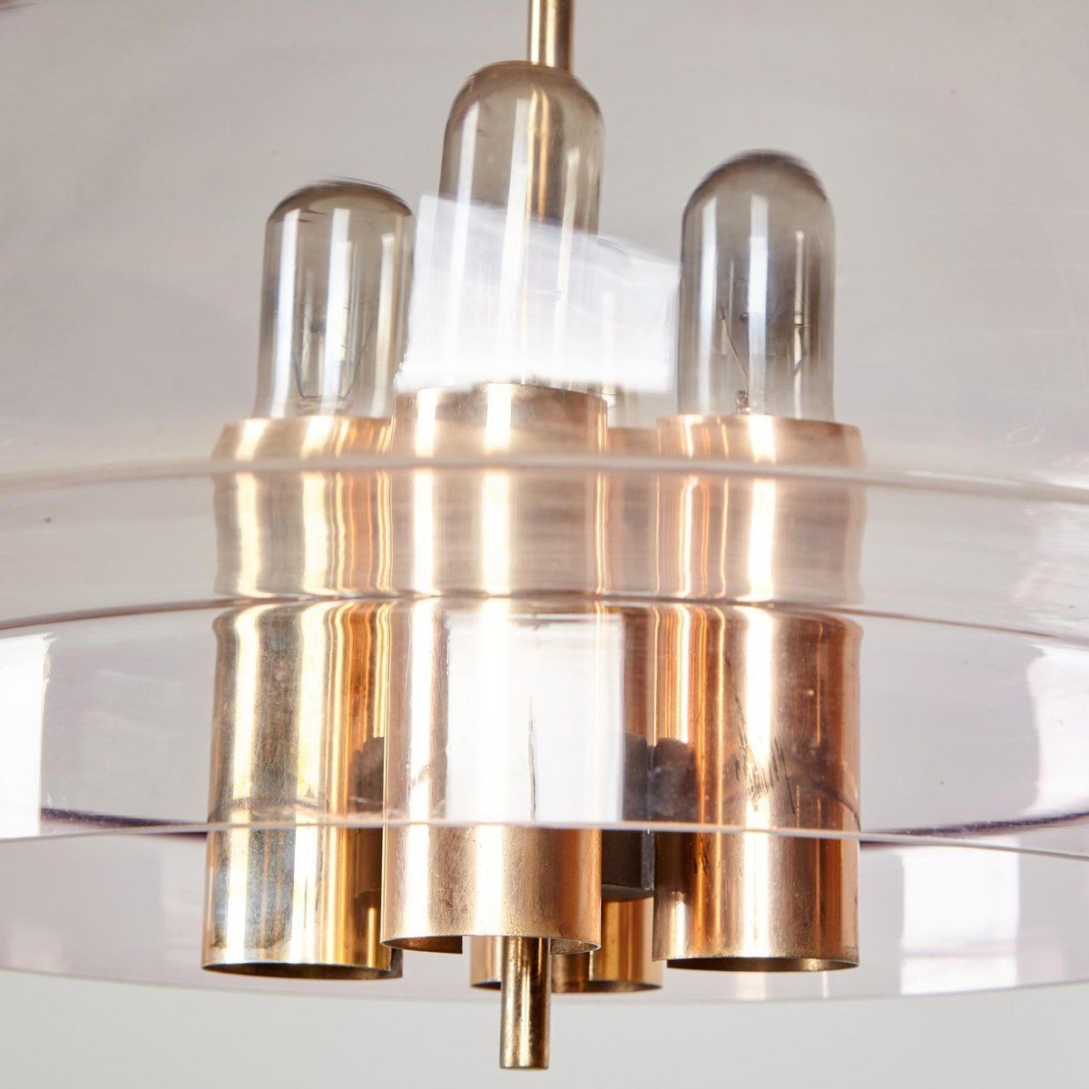 Vintage Glass Chandelier From Limburg photo for sale