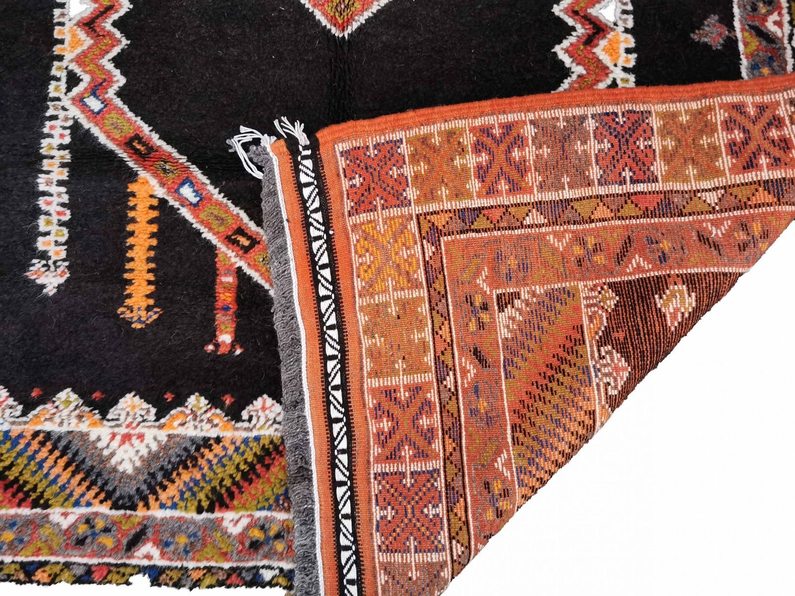 R116// Genuine Traditional Handmade Moroccan Rug. Berber Carpet. Natural Wool And Camel Hair 8.3x5ft photo 1450.0