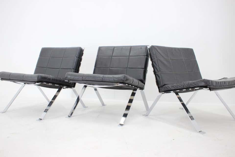Set Of 3 Hans Eichenberger, Girsberger Leather Lounge Chairs, Switzerland 1966 photo buy