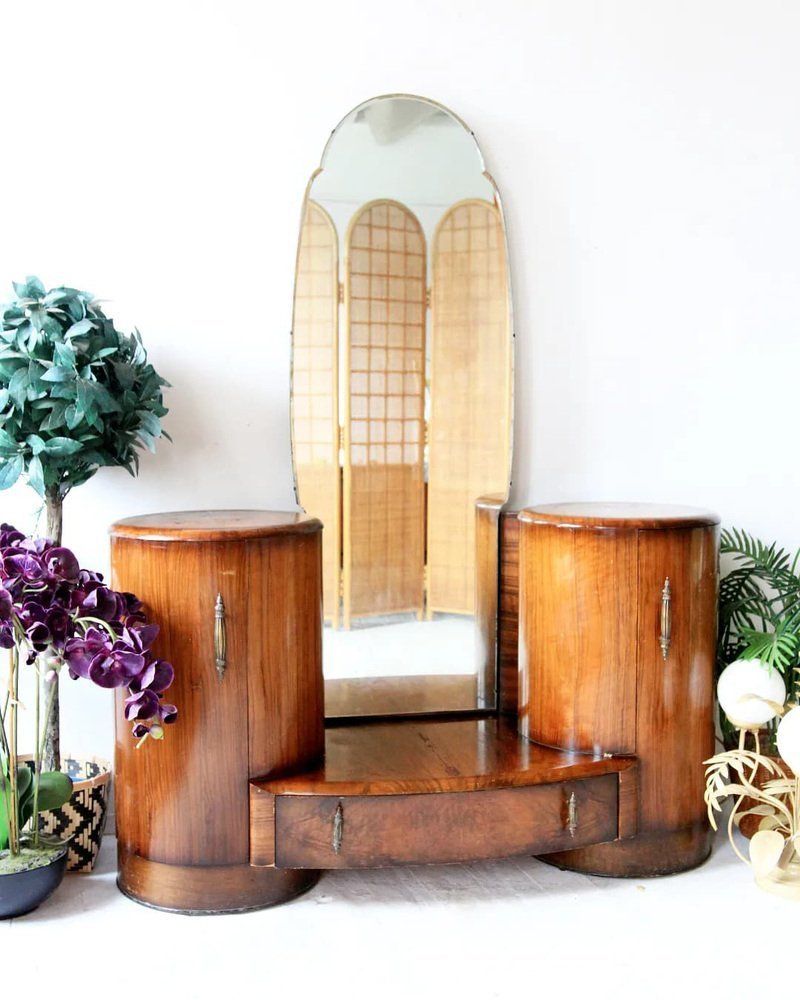 Art Deco Mirrored Bedroom Vanity Dressing Table By Shrager Brothers Masterpiece Furniture, London photo vinterior