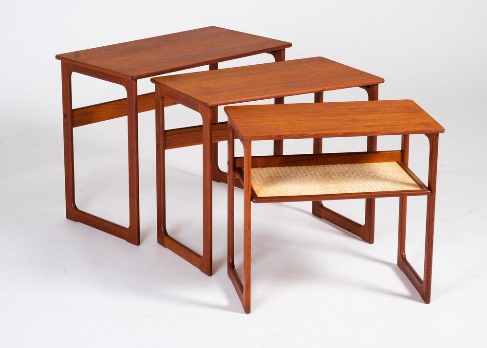 Nesting Tables In Teak By Johannes Andersen For Cfc Silkeborg, Denmark, 1950s, Set Of 3 photo for sale