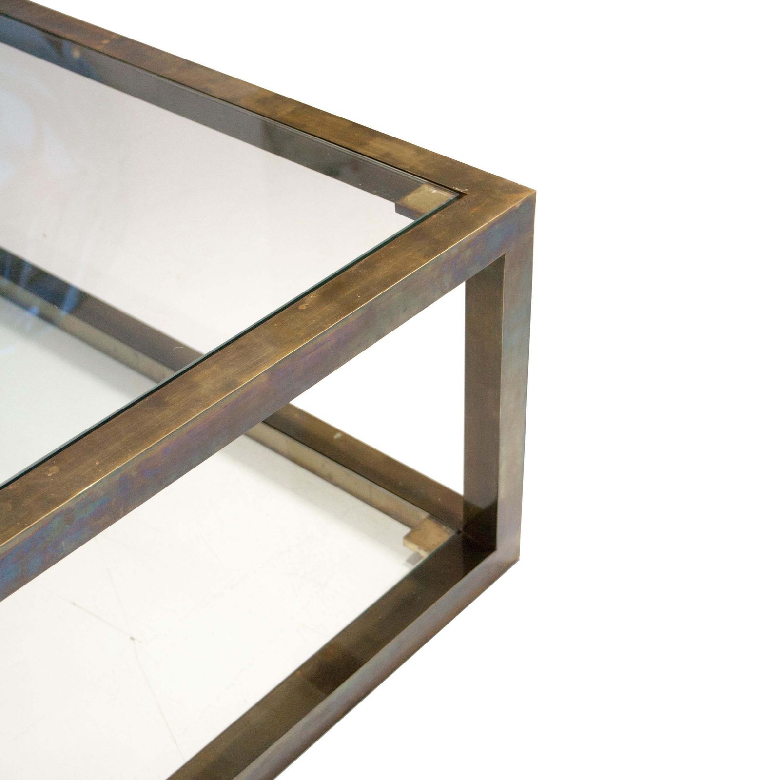 Mid Century Modern Brass Square Center Table France 1960 photo furniture