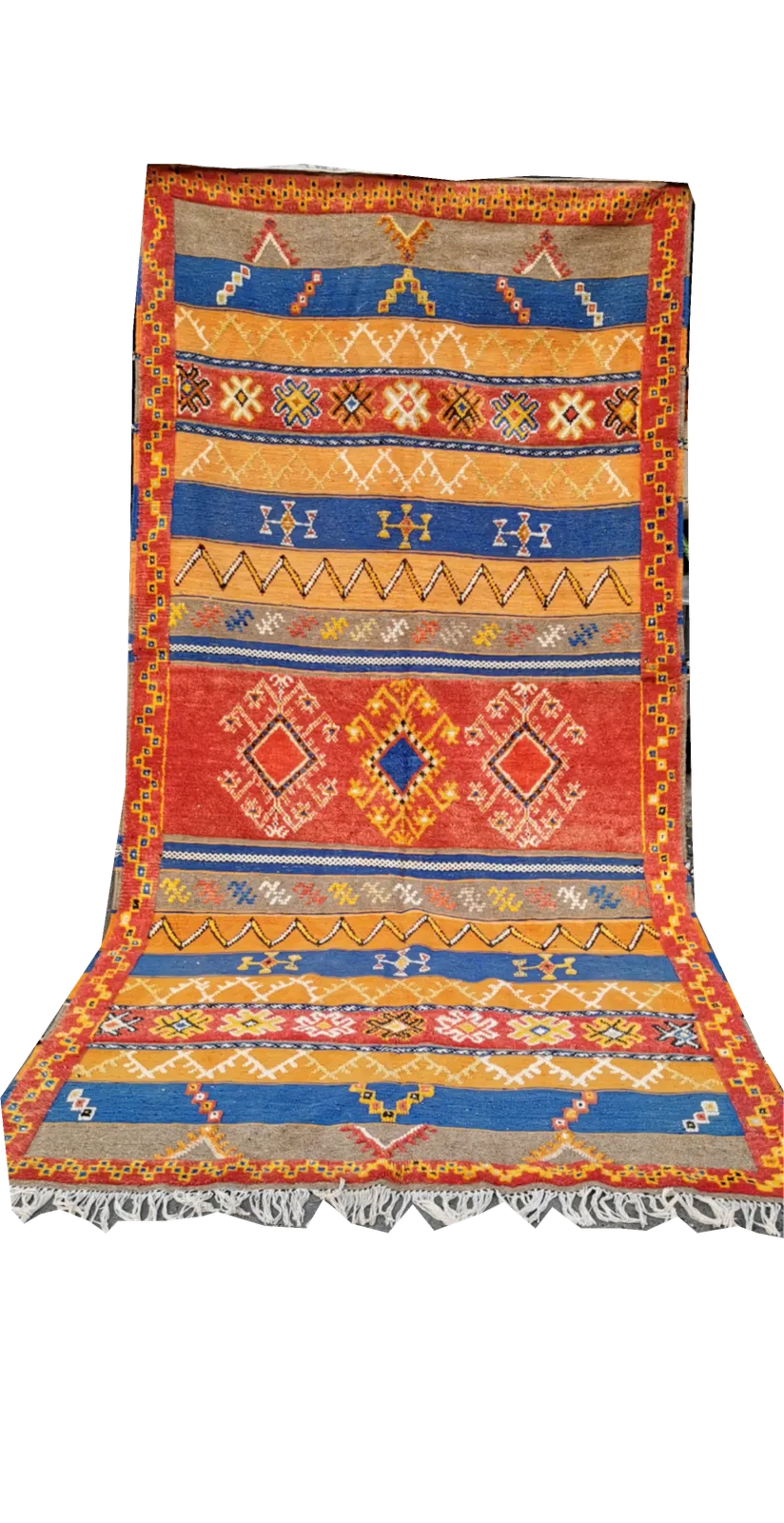 photo buy Large Handmade Moroccan Orange Berber Rug Wool