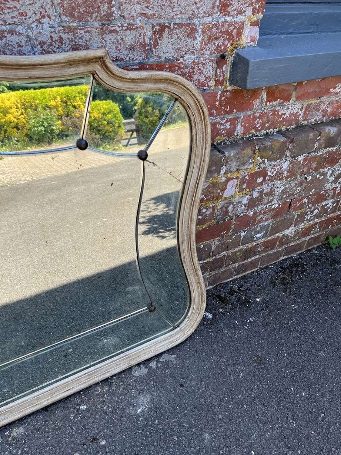 A Stunning Large Antique French 19th Century Carved Wood Shaped Mirror photo furniture