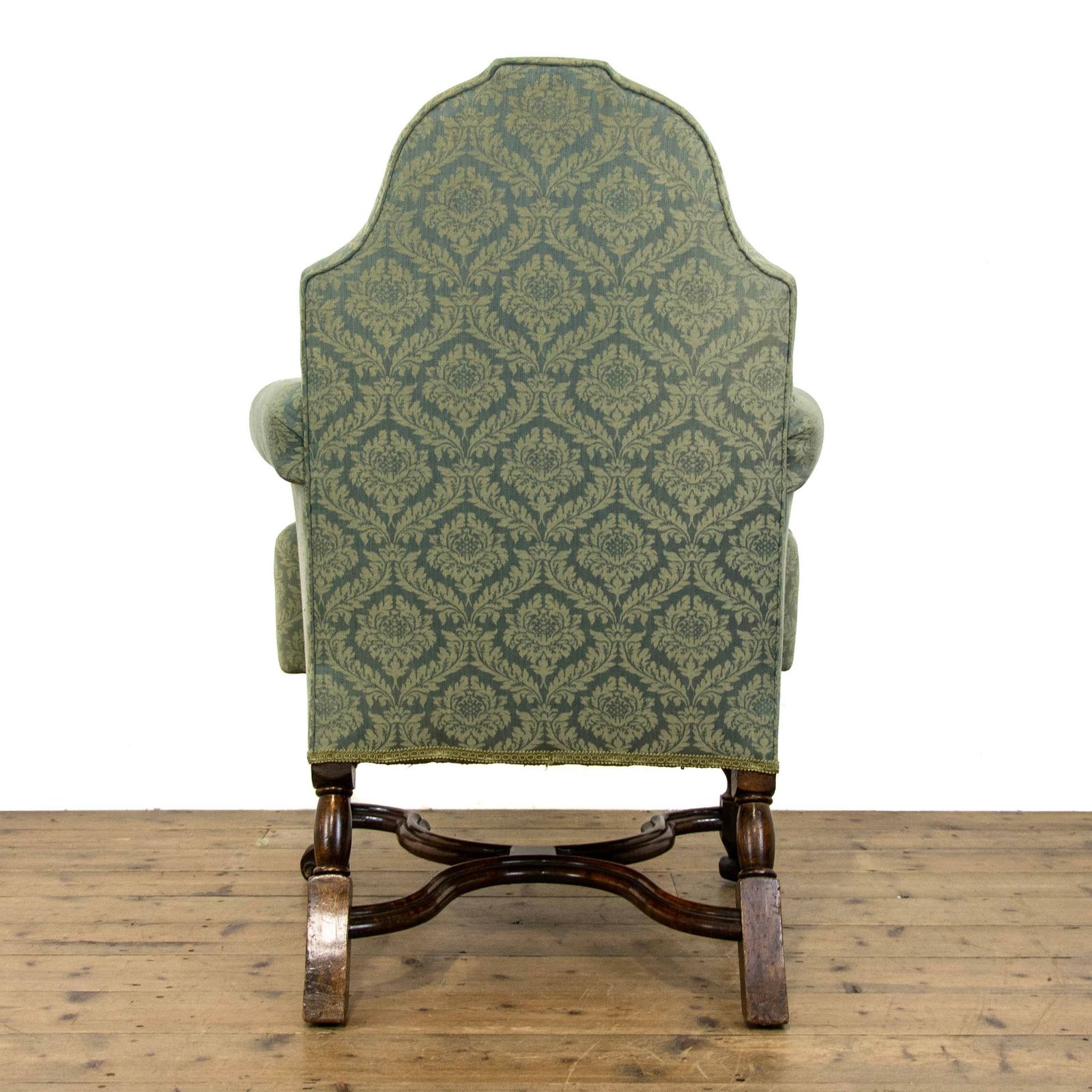 Blue Upholstered Armchair In William And Mary Style photo vinterior