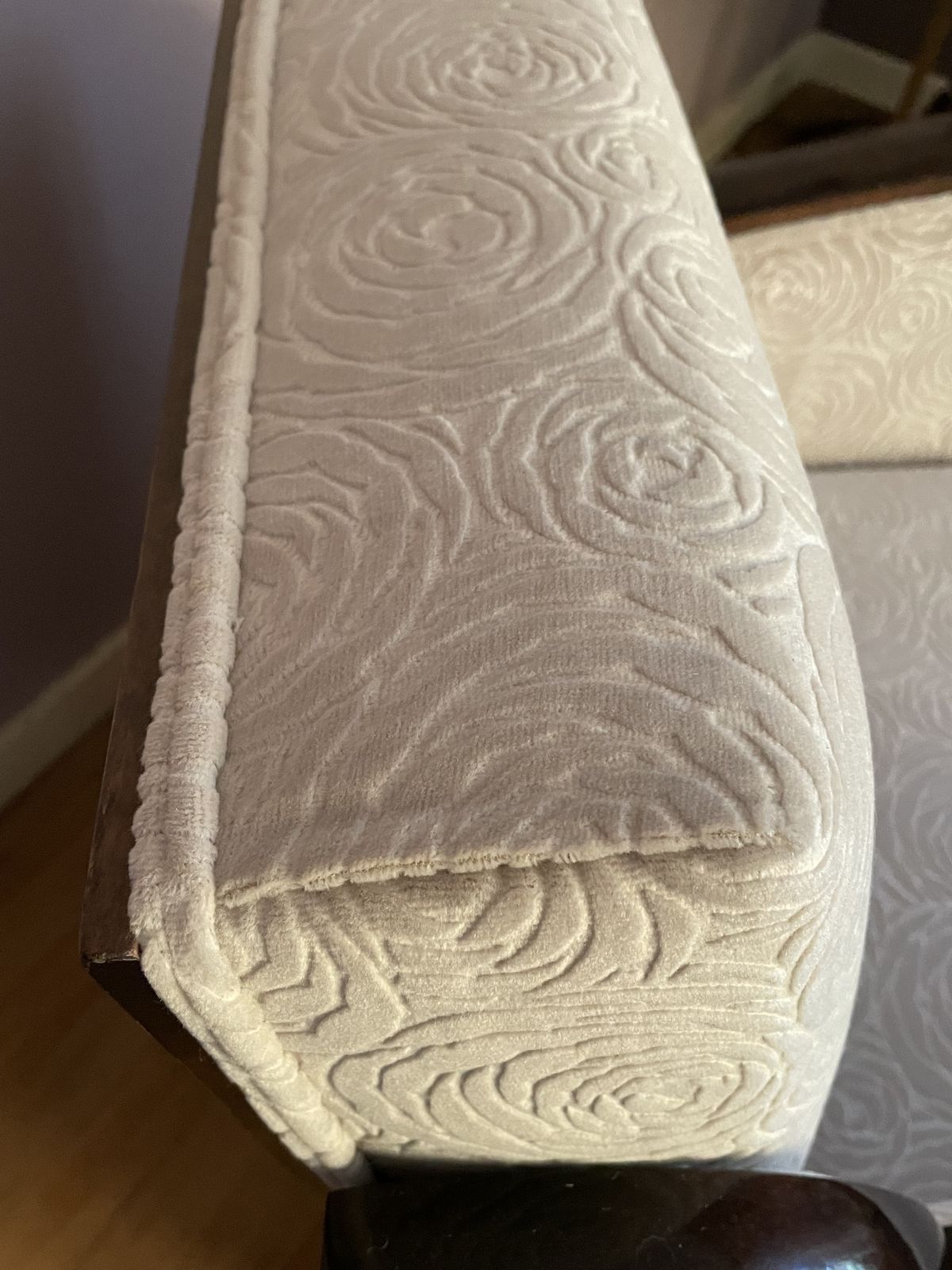 Rosewood Tinted Art Deco Armchair With Ivory Colored Velvet photo buy